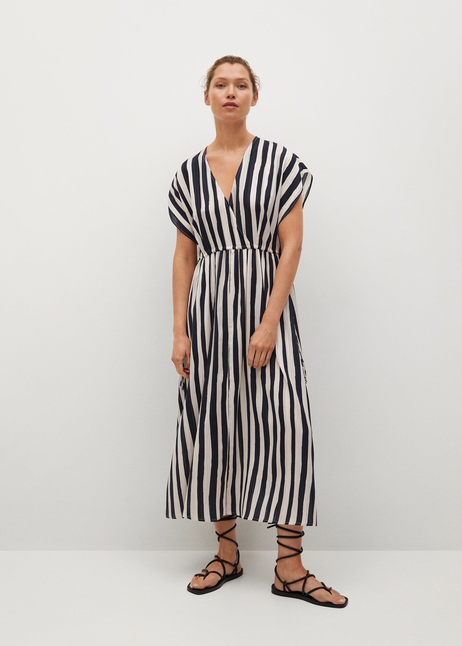 Striped flared dress - General plane