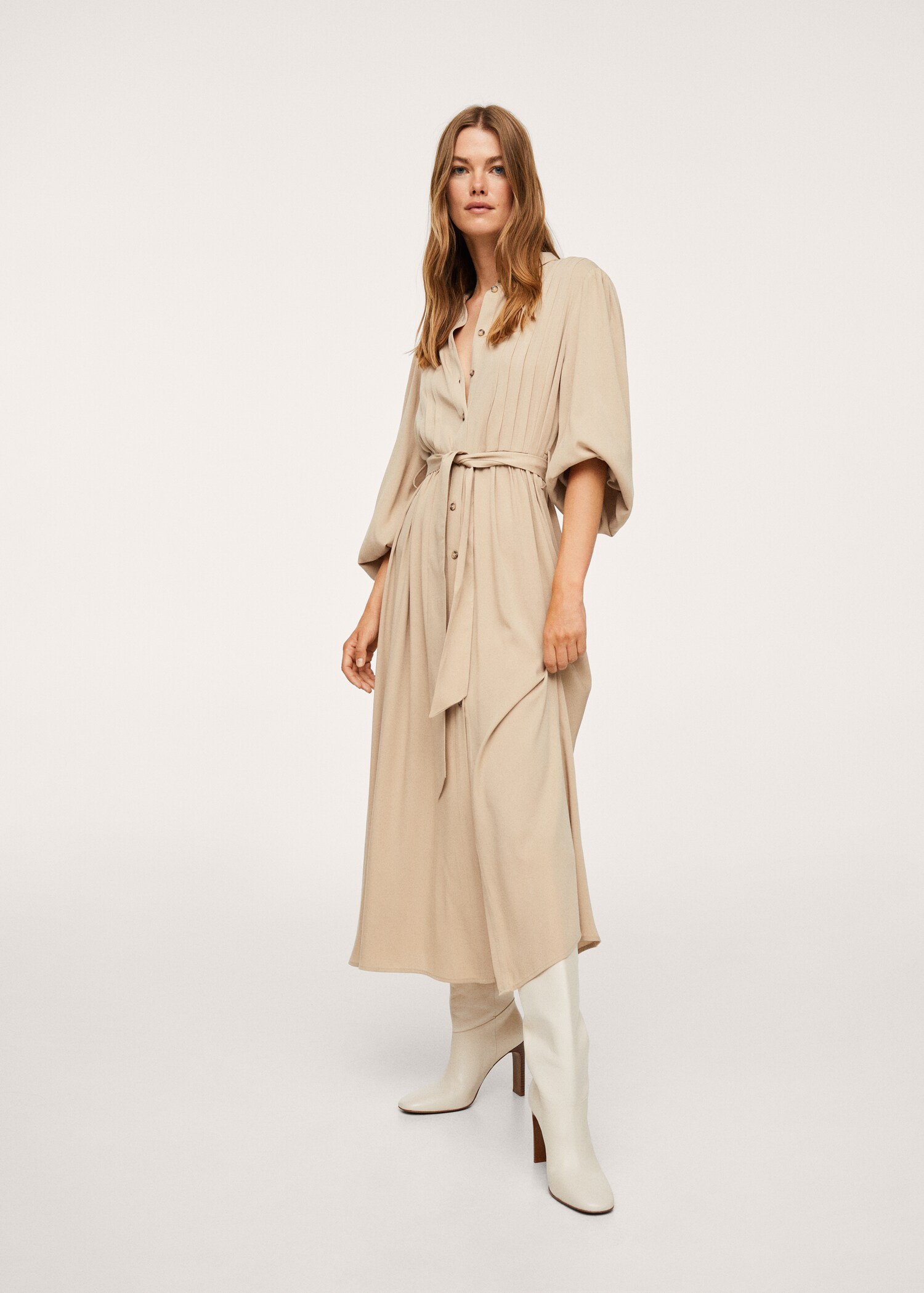 Lyocell pleated dress - General plane