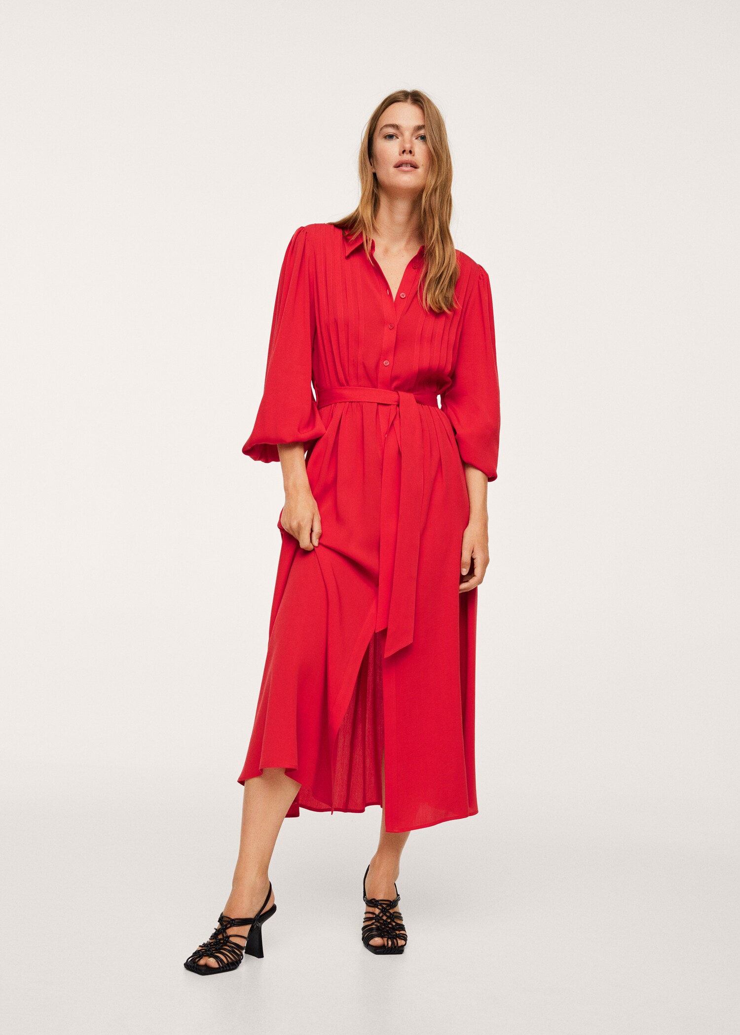 Lyocell pleated dress - General plane