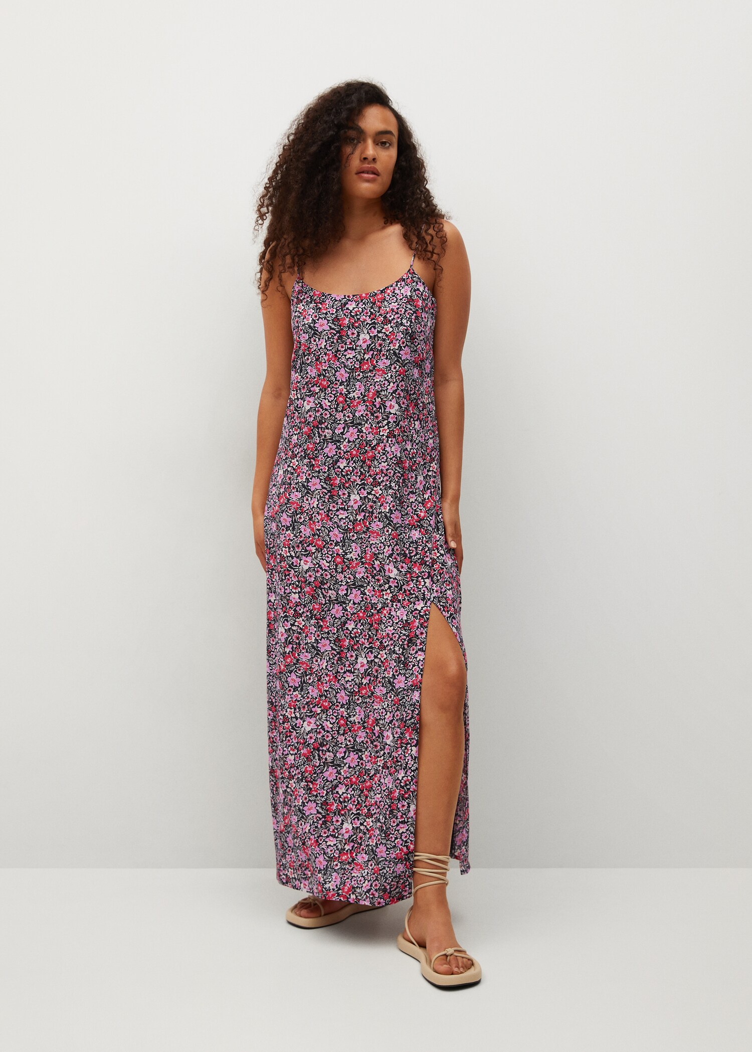 Vestido lencero estampado - Plano general