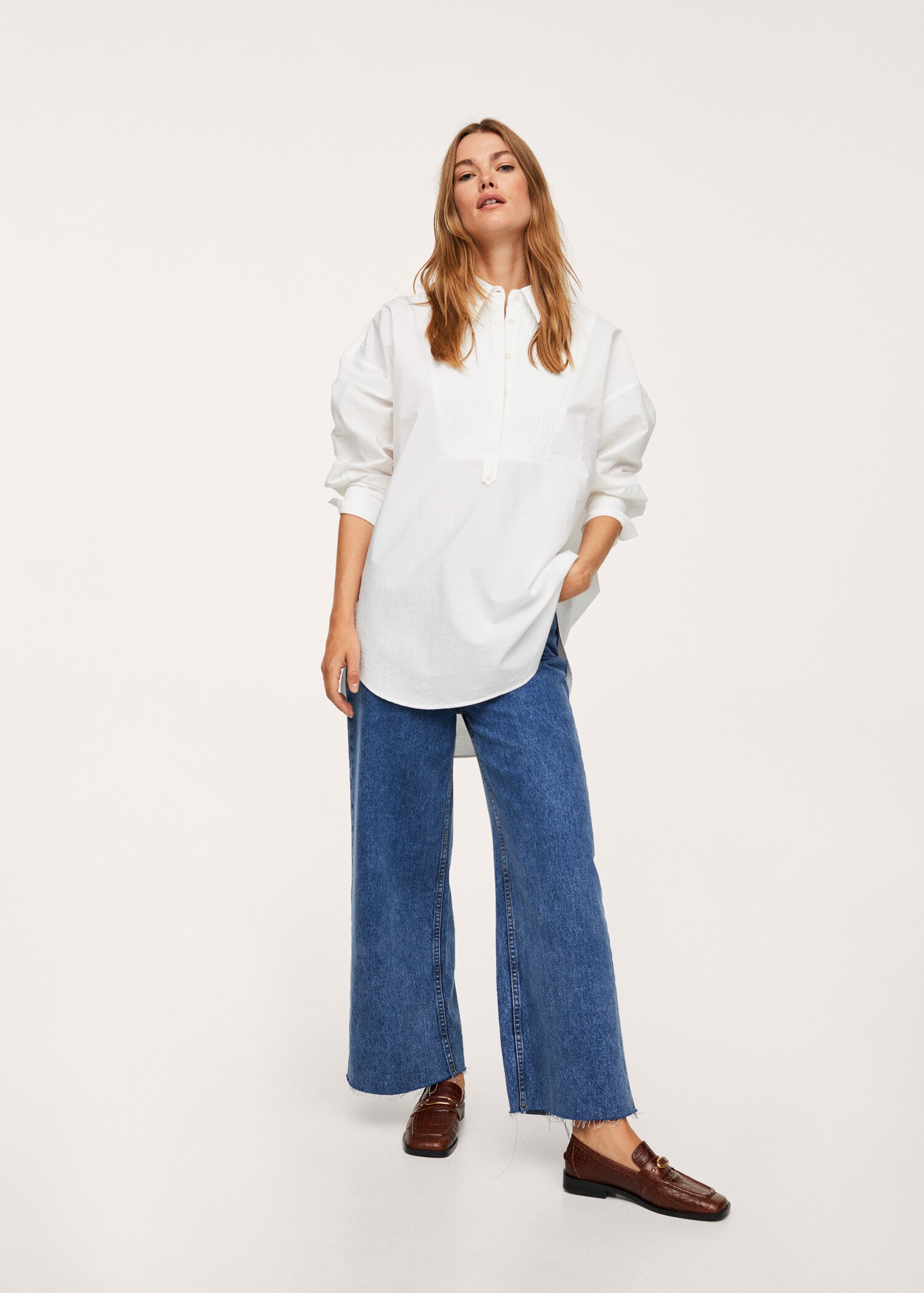 Oversize cotton blouse - General plane