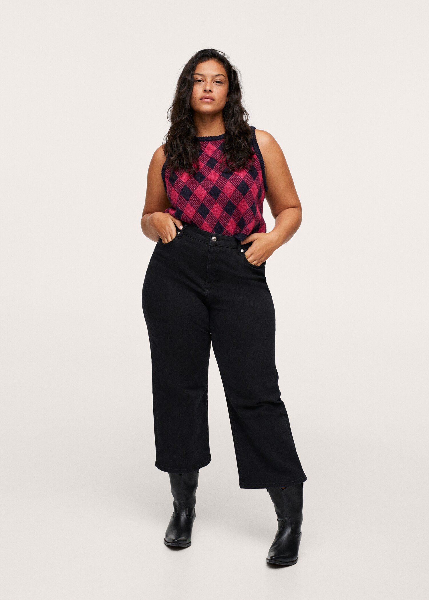 Jeans culotte tiro medio - Plano general