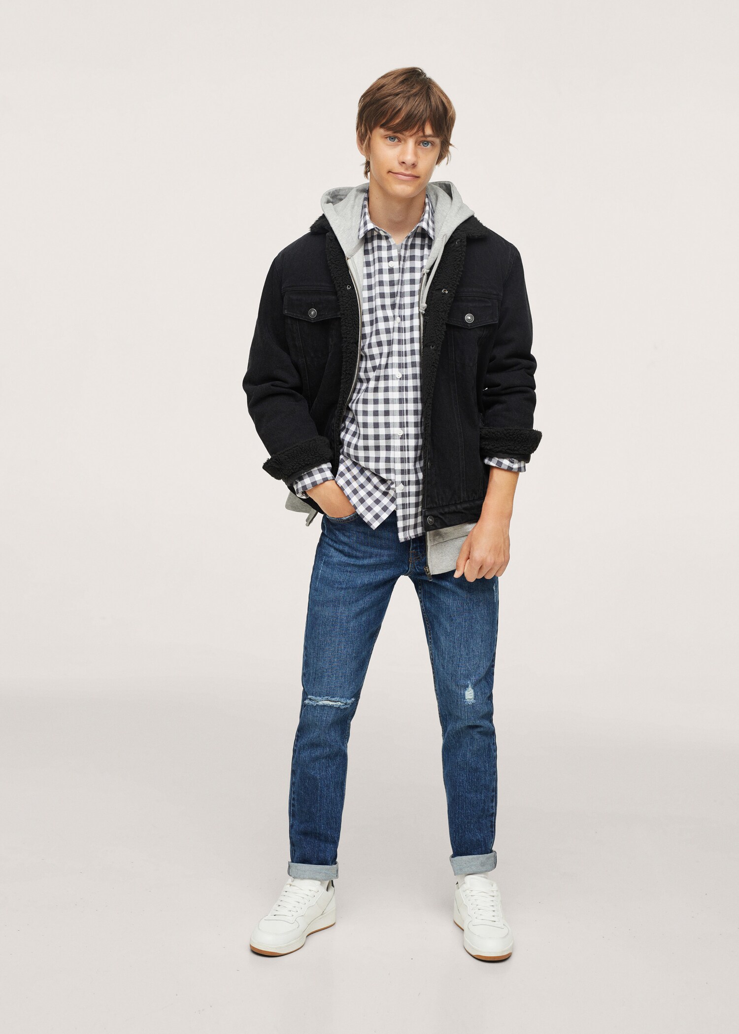 Checked print shirt - General plane