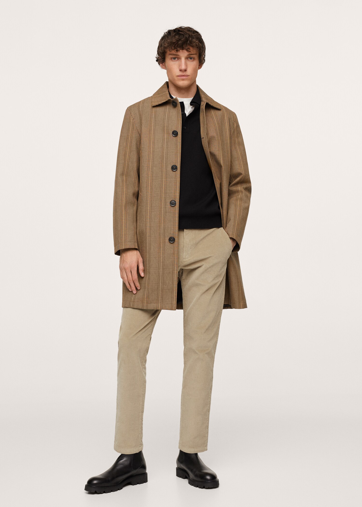 Tapered cropped corduroy trousers - General plane