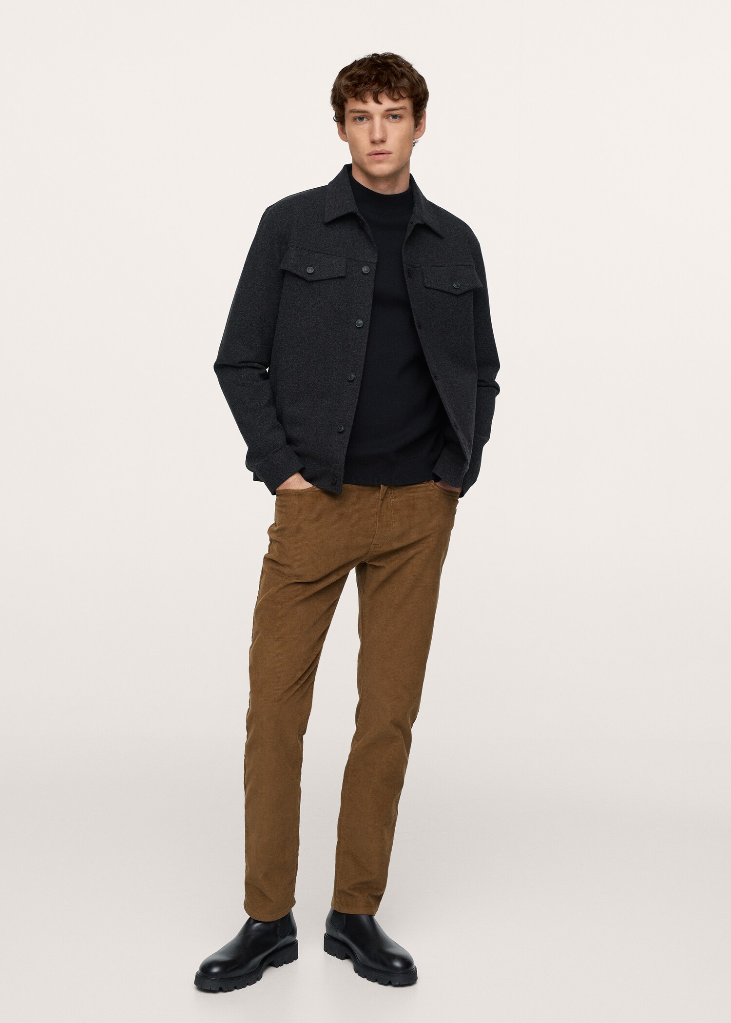 Manšestrové kalhoty slim fit - Celkový náhled