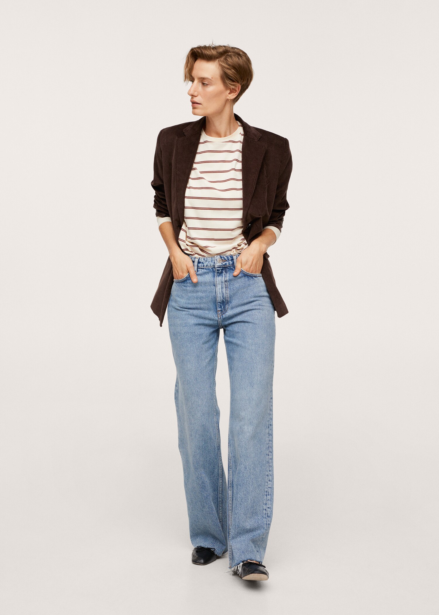 Jeans wideleg tiro alto - Plano general