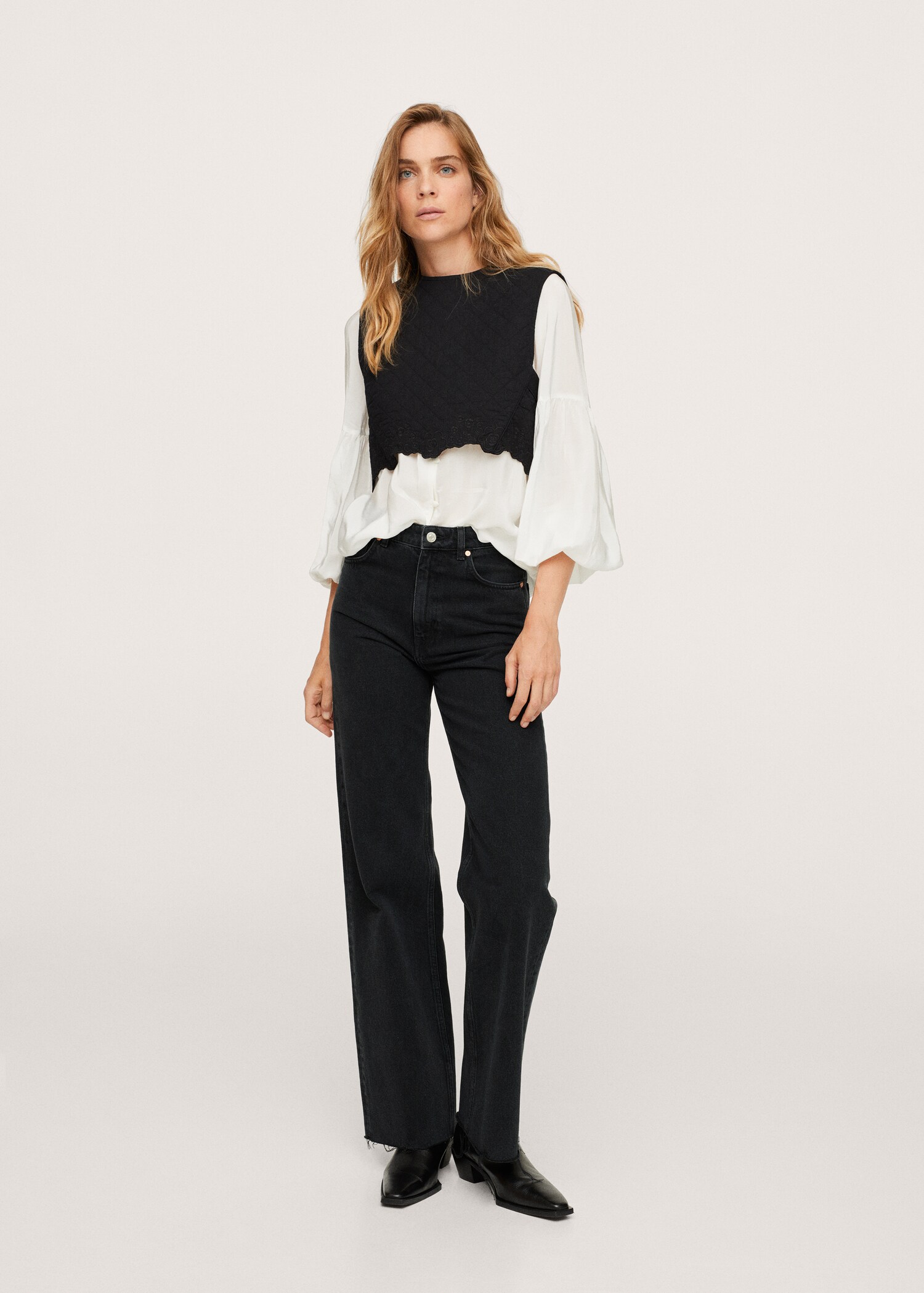 Jeans wideleg tiro alto - Plano general