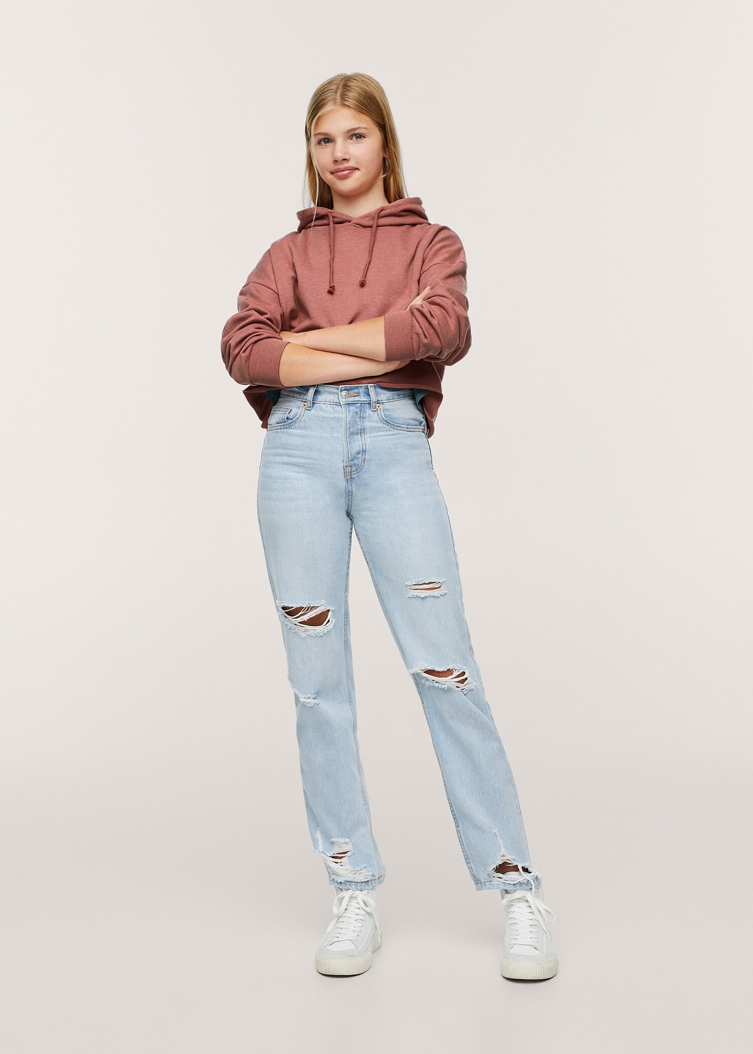 Sudadera capucha crop - Plano general