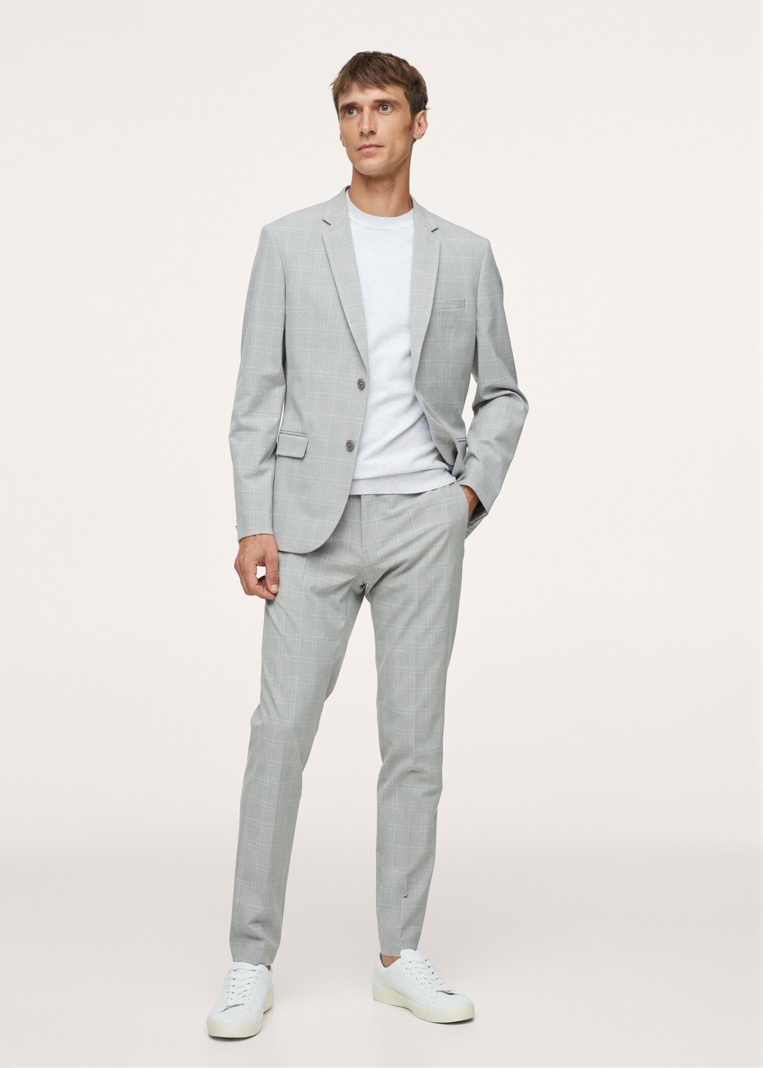 Super slim-fit Tailored check jacket - General plane