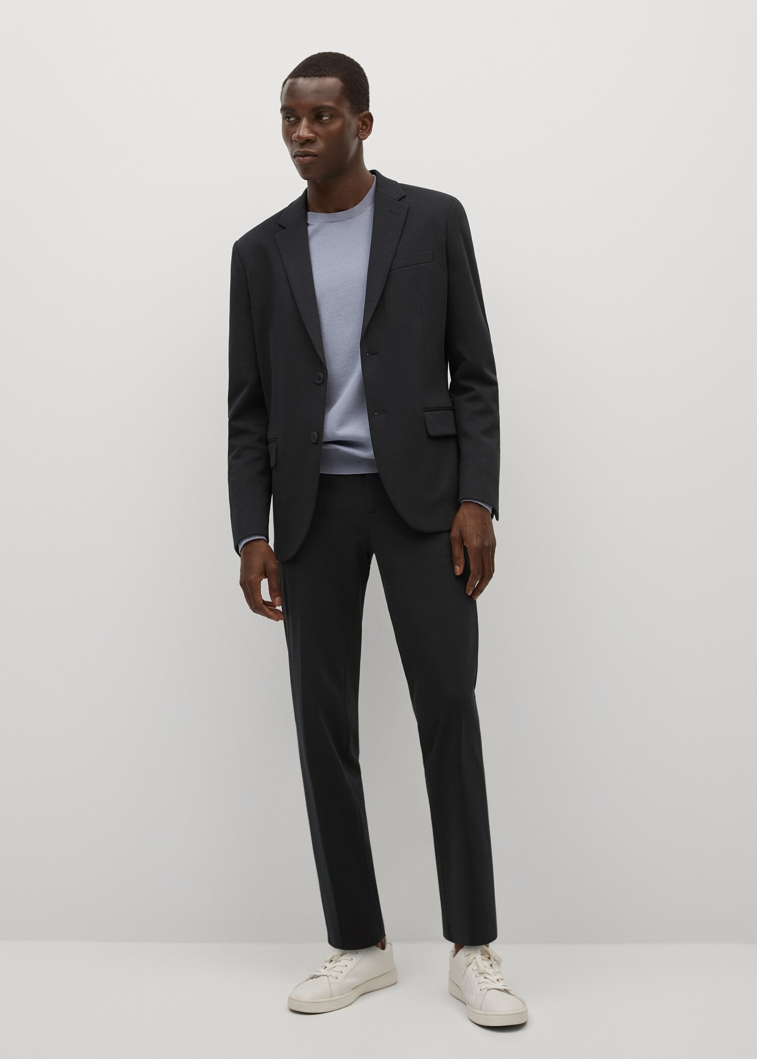 Slim-fit cotton suit jacket - General plane