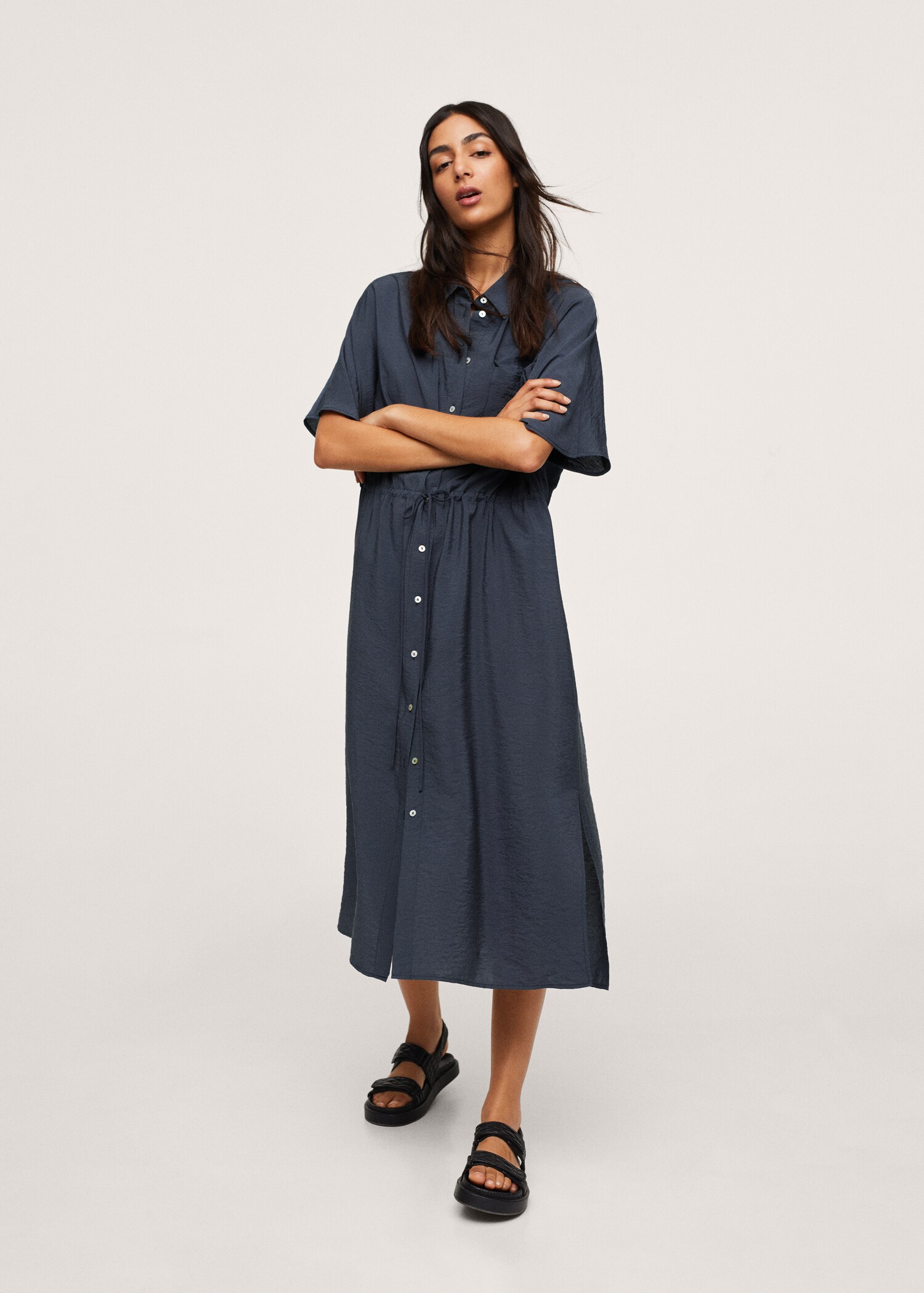 Vestido camisero modal - Plano general