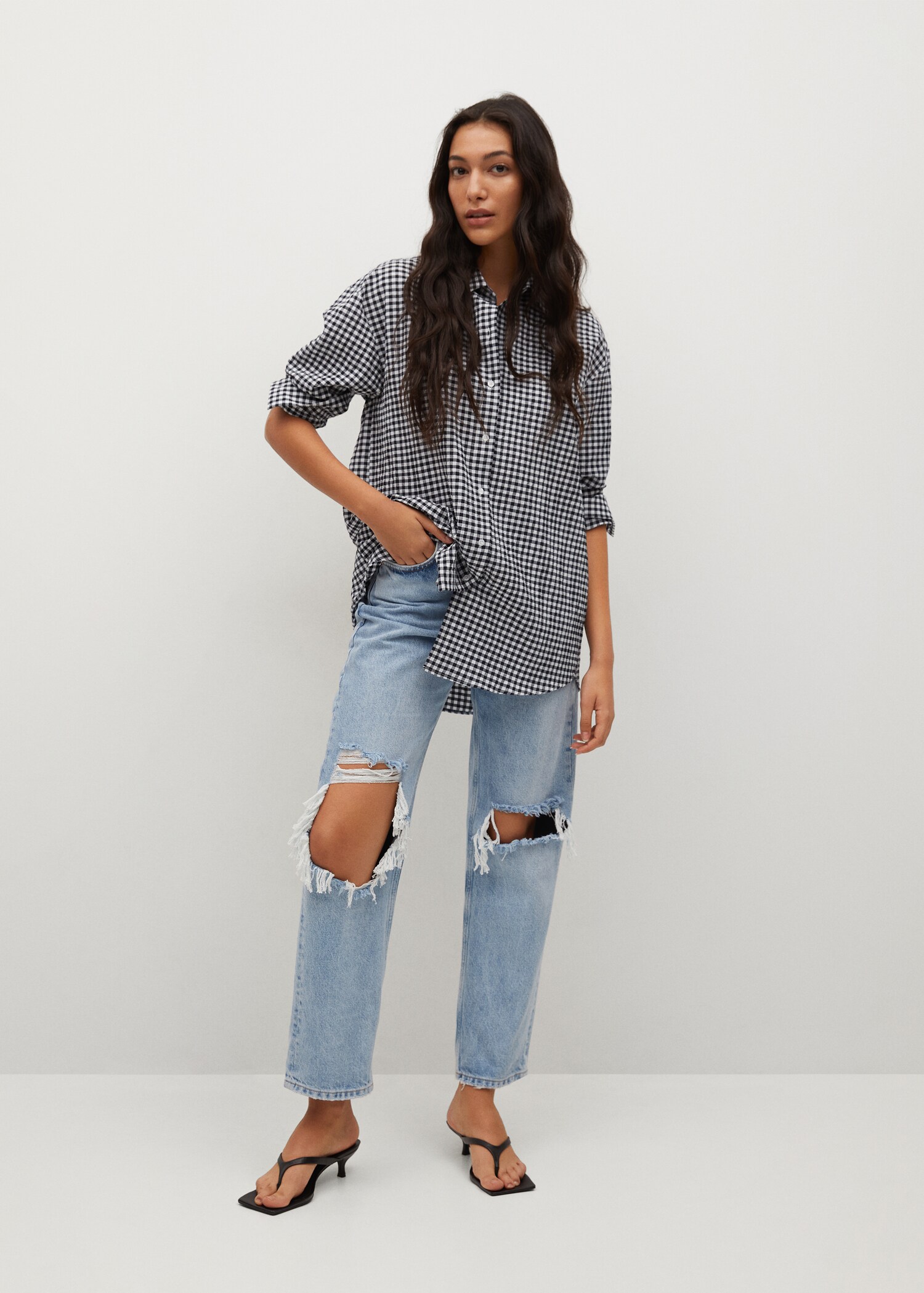 Camisa algodón oversize - Plano general