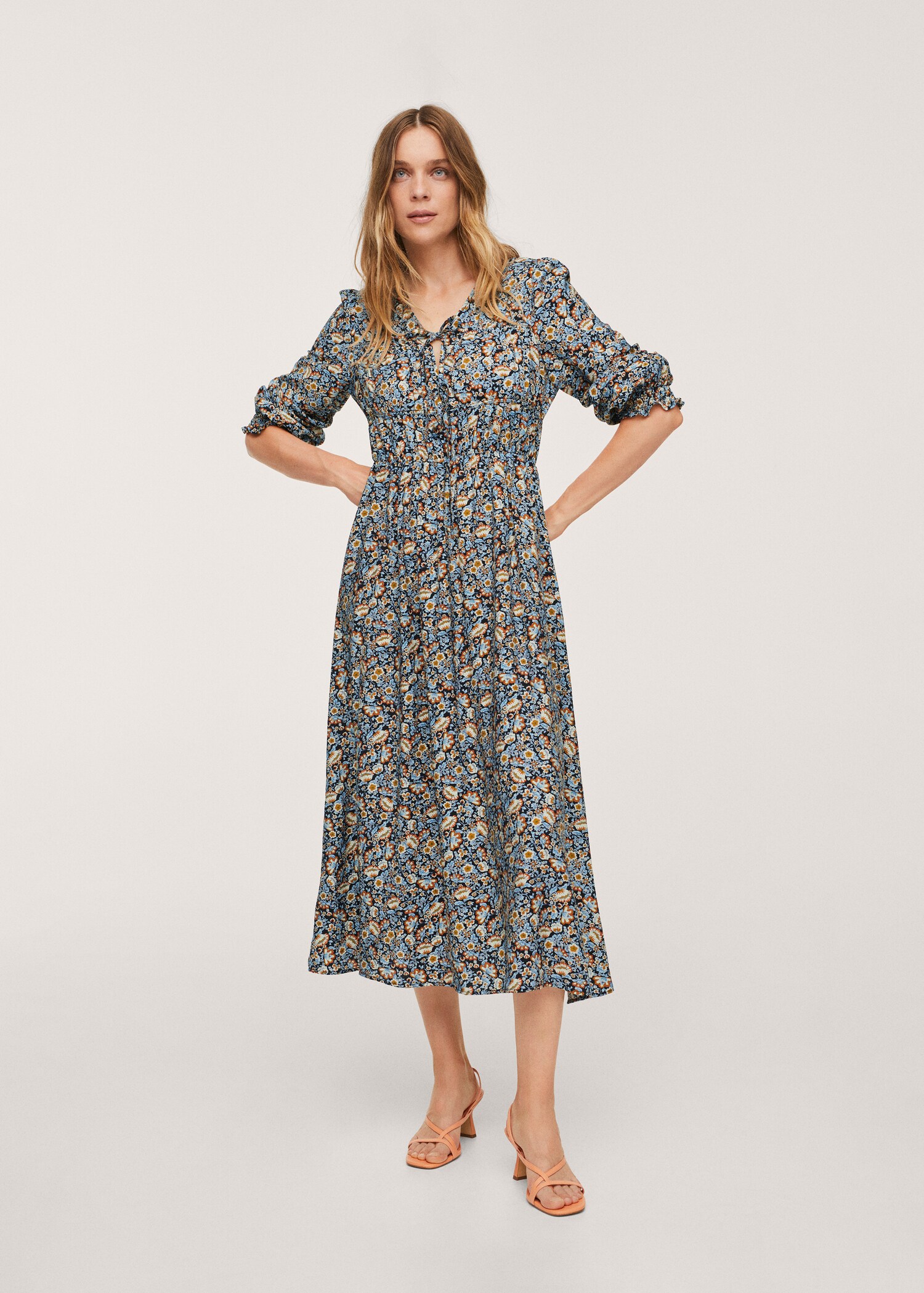 Bow printed dress - General plane
