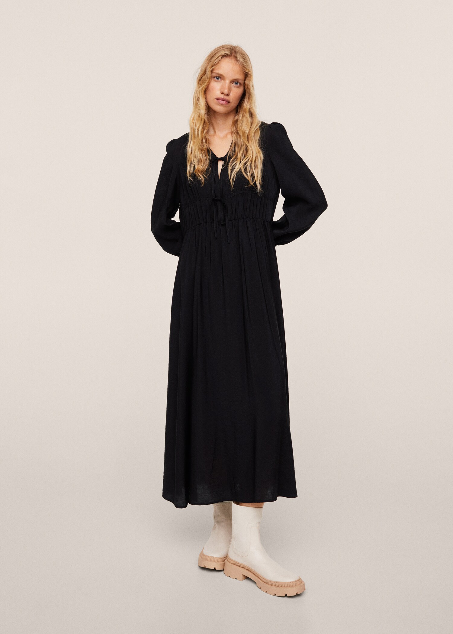 Bow printed dress - General plane