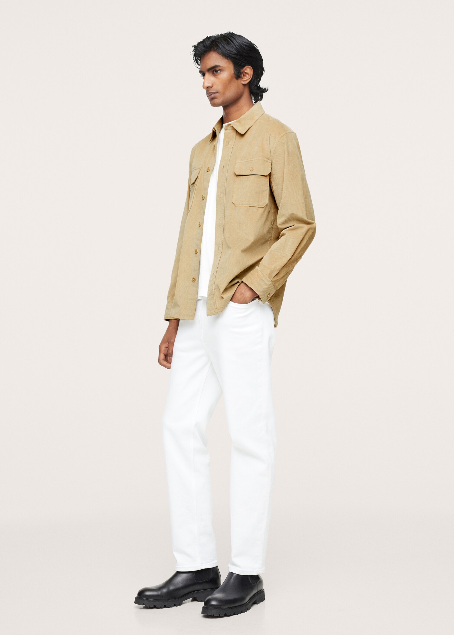 Regular fit pocket corduroy shirt - General plane