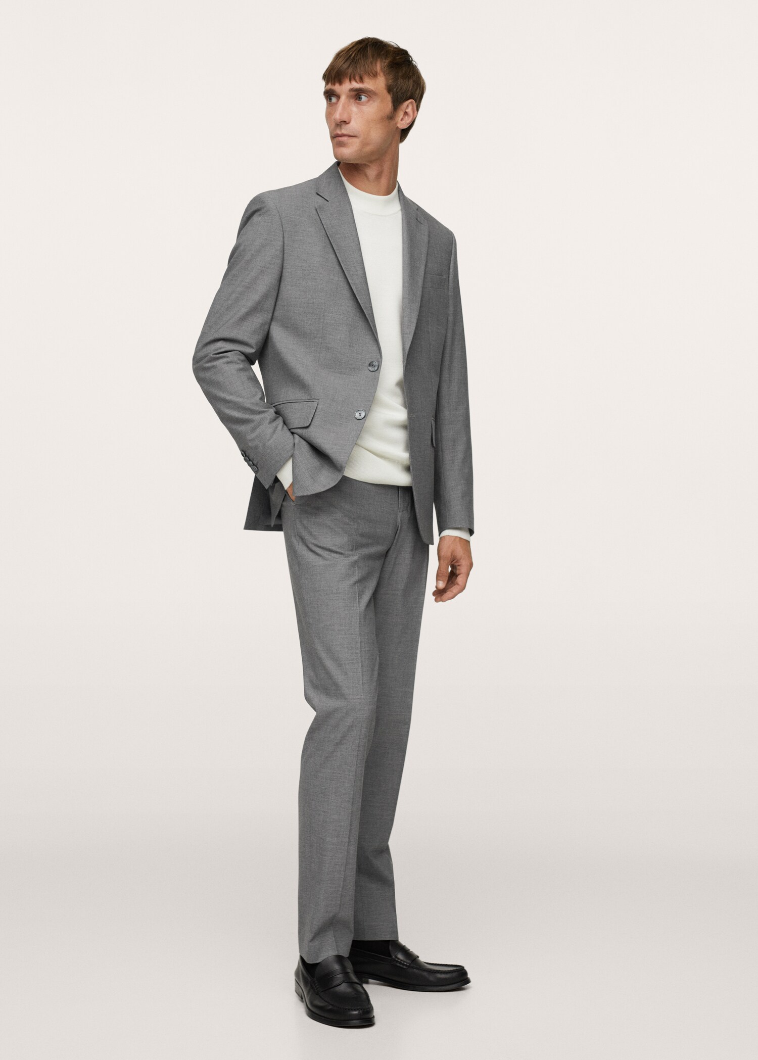 Oblekové kalhoty slim fit s mikro strukturou - Celkový náhled