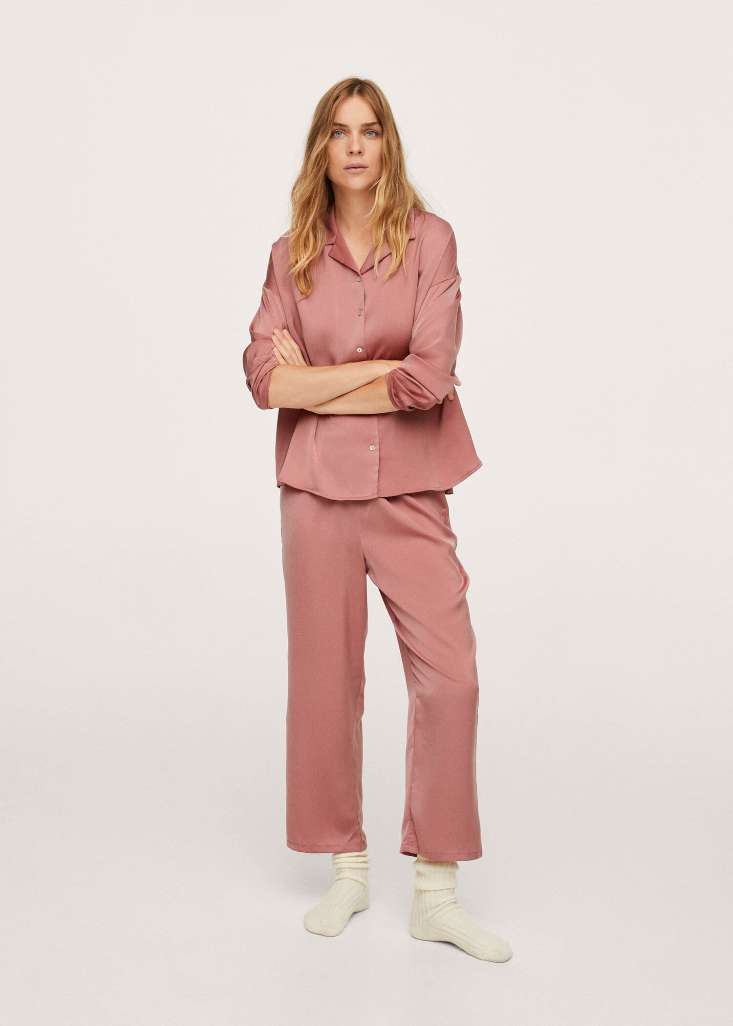 Pantalón pijama satinado - Plano general