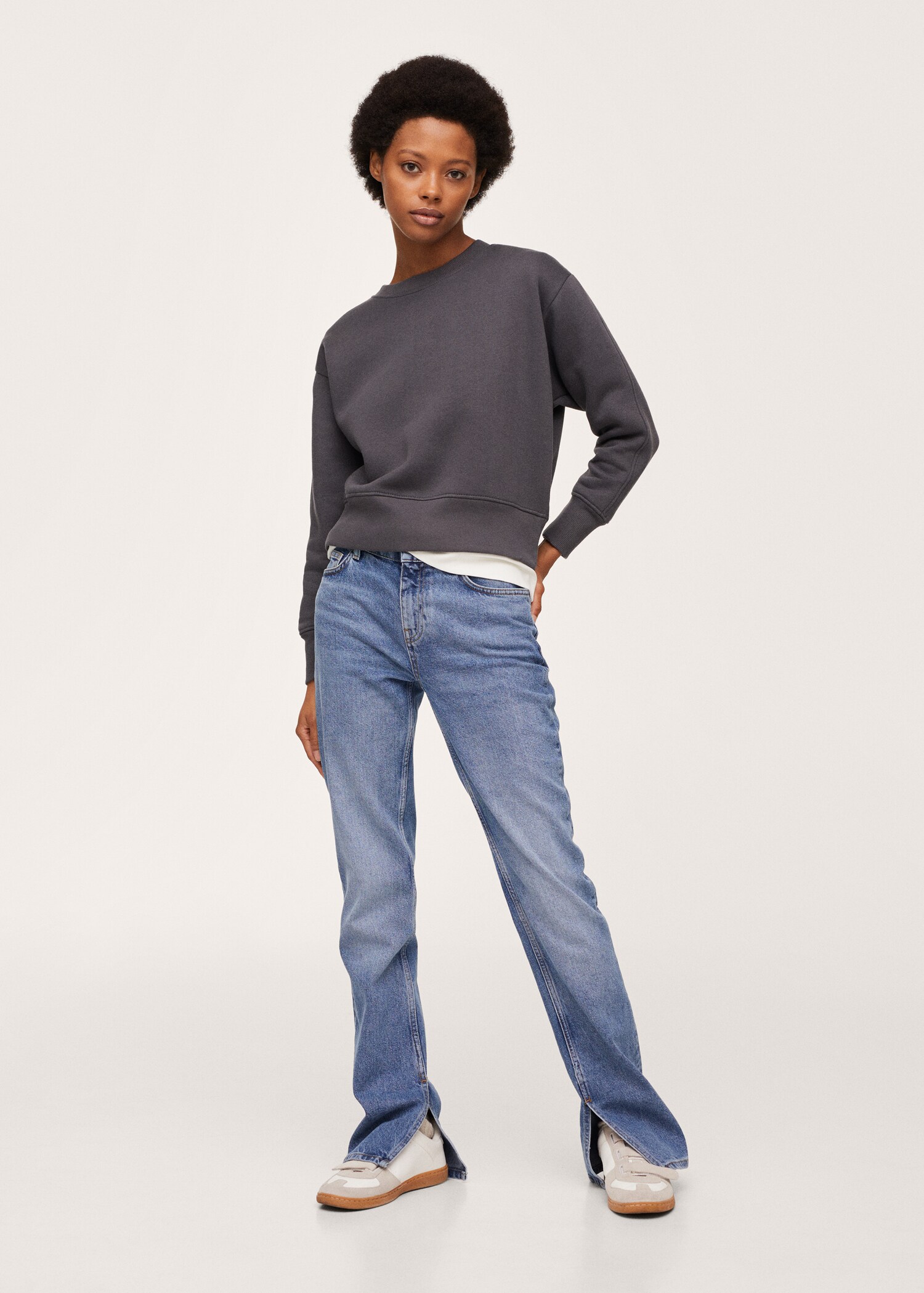 Textured cotton-blend sweatshirt - General plane