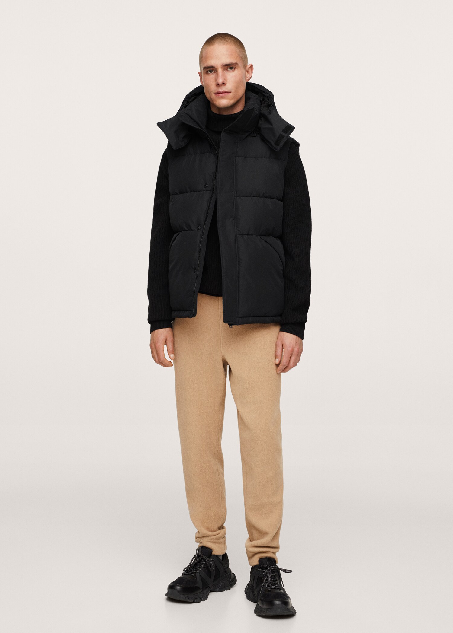 Quilted gilet with hood - General plane