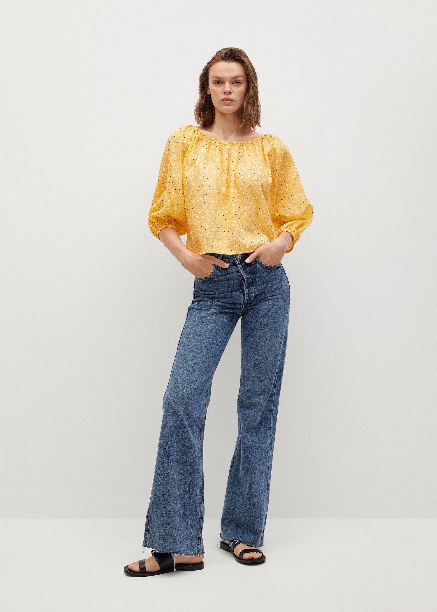Blusa algodón estampada - Plano general