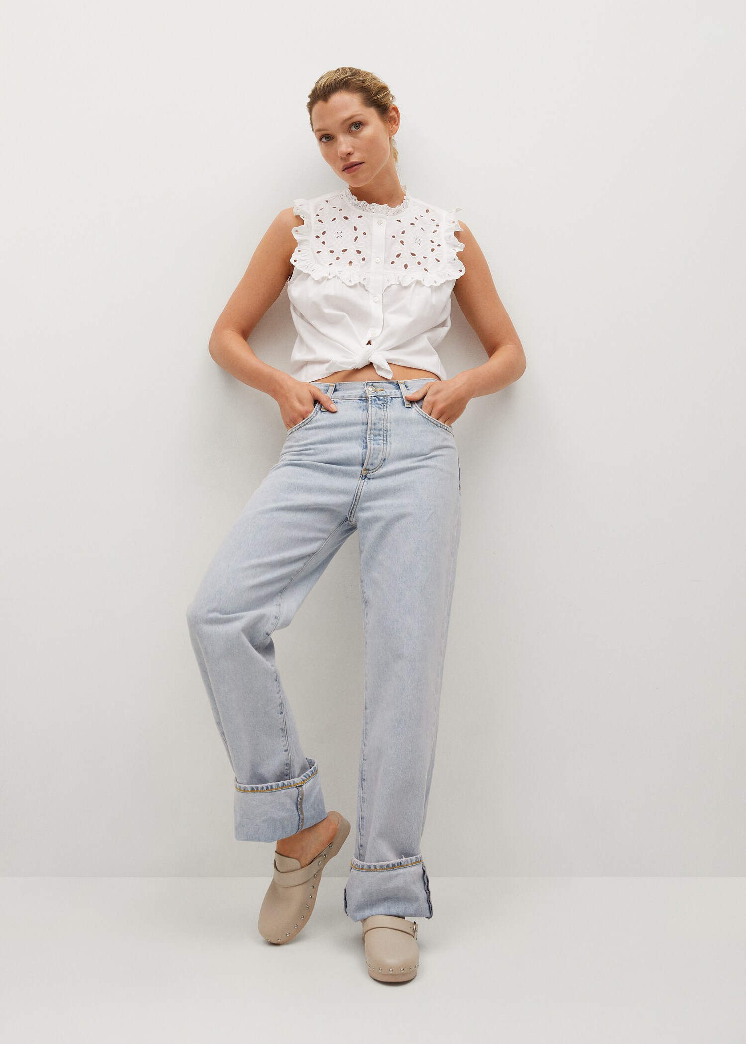 Blusa algodón bordado suizo - Plano general