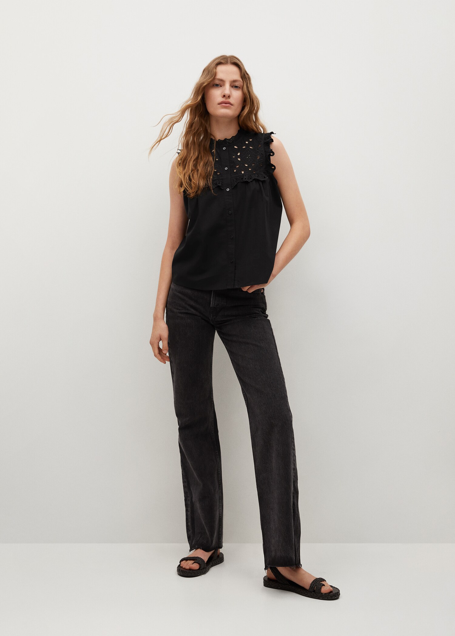 Blusa algodón bordado suizo - Plano general