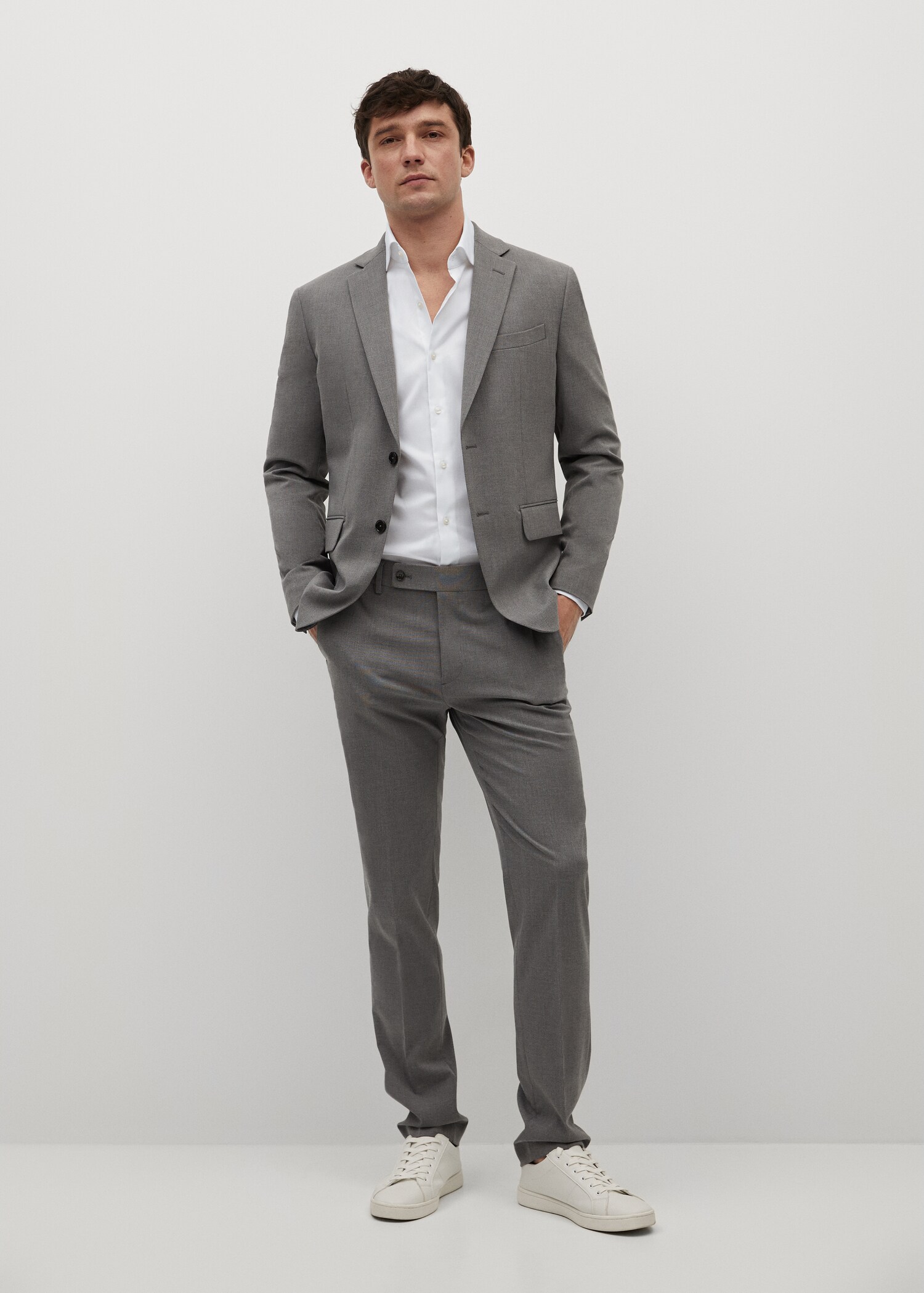 Camisa traje slim fit algodón - Plano general