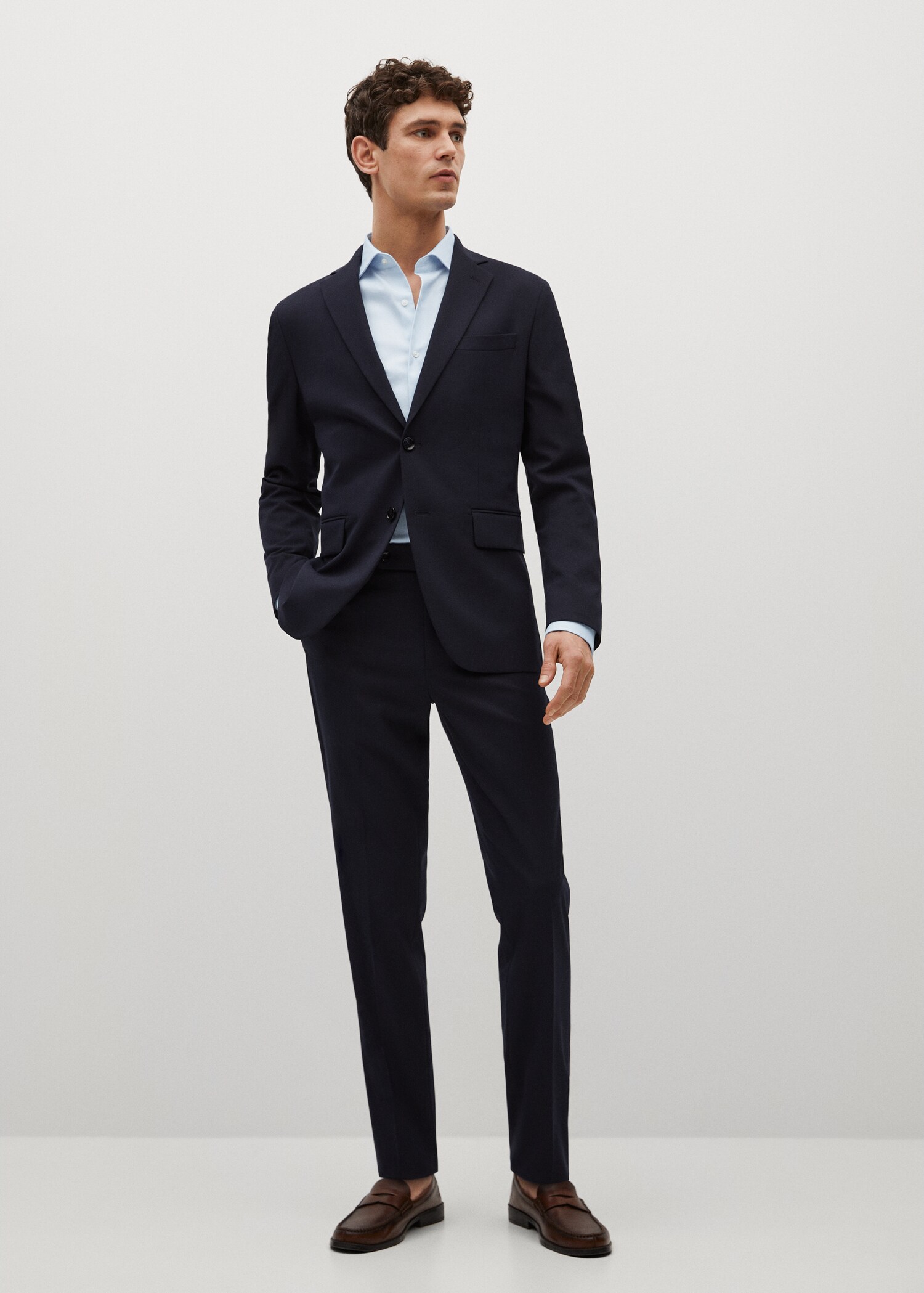 Strukturált slim fit öltönying - Általános sík