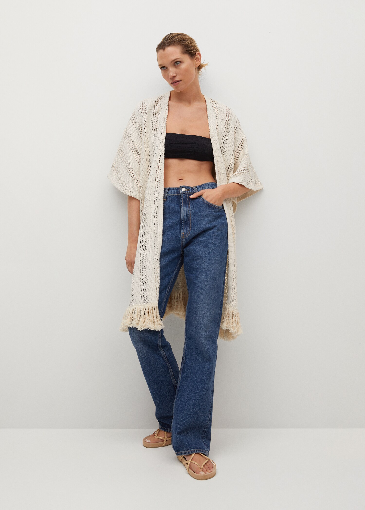 Long openwork caftan - General plane