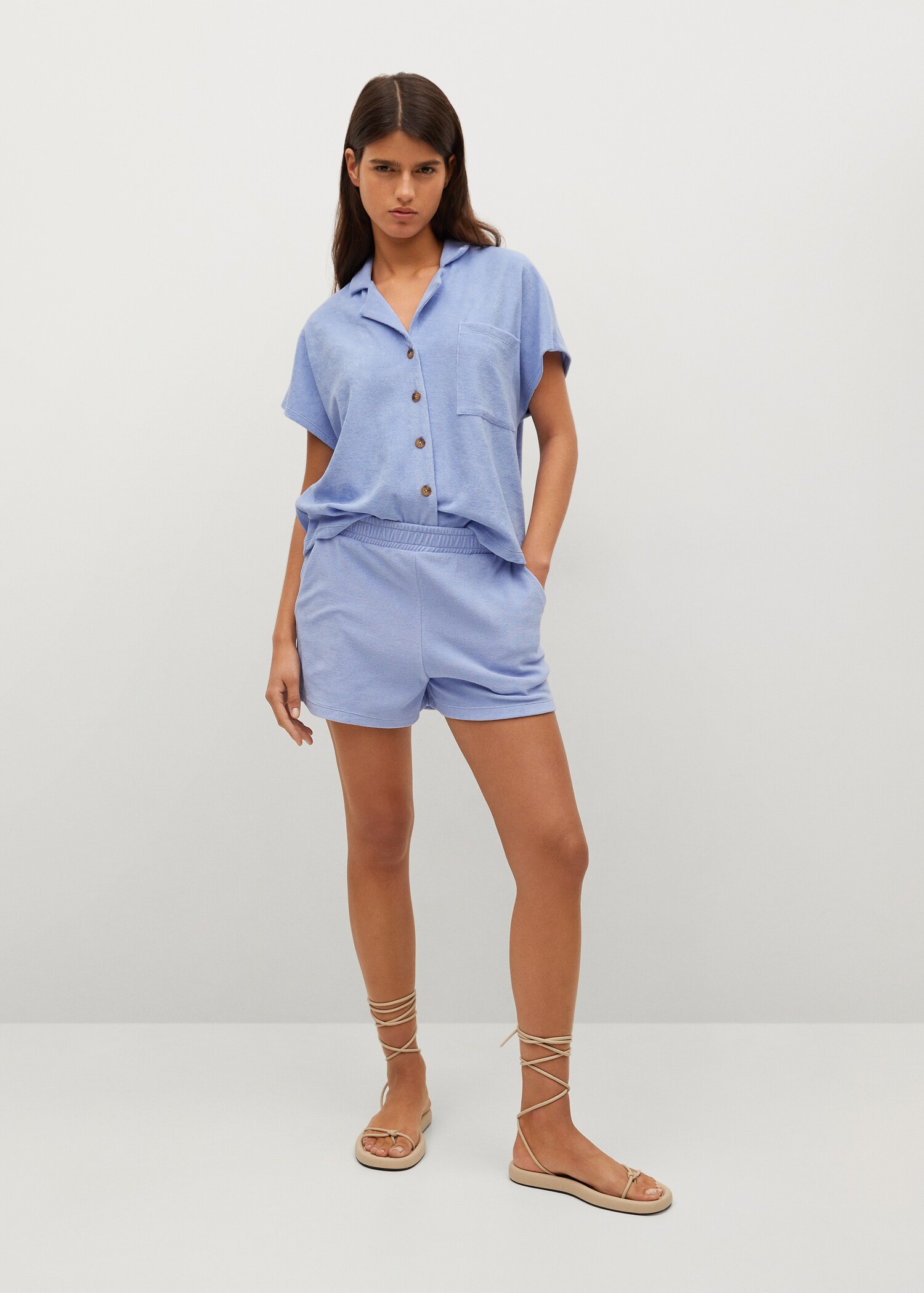 Stretch cotton shorts - General plane