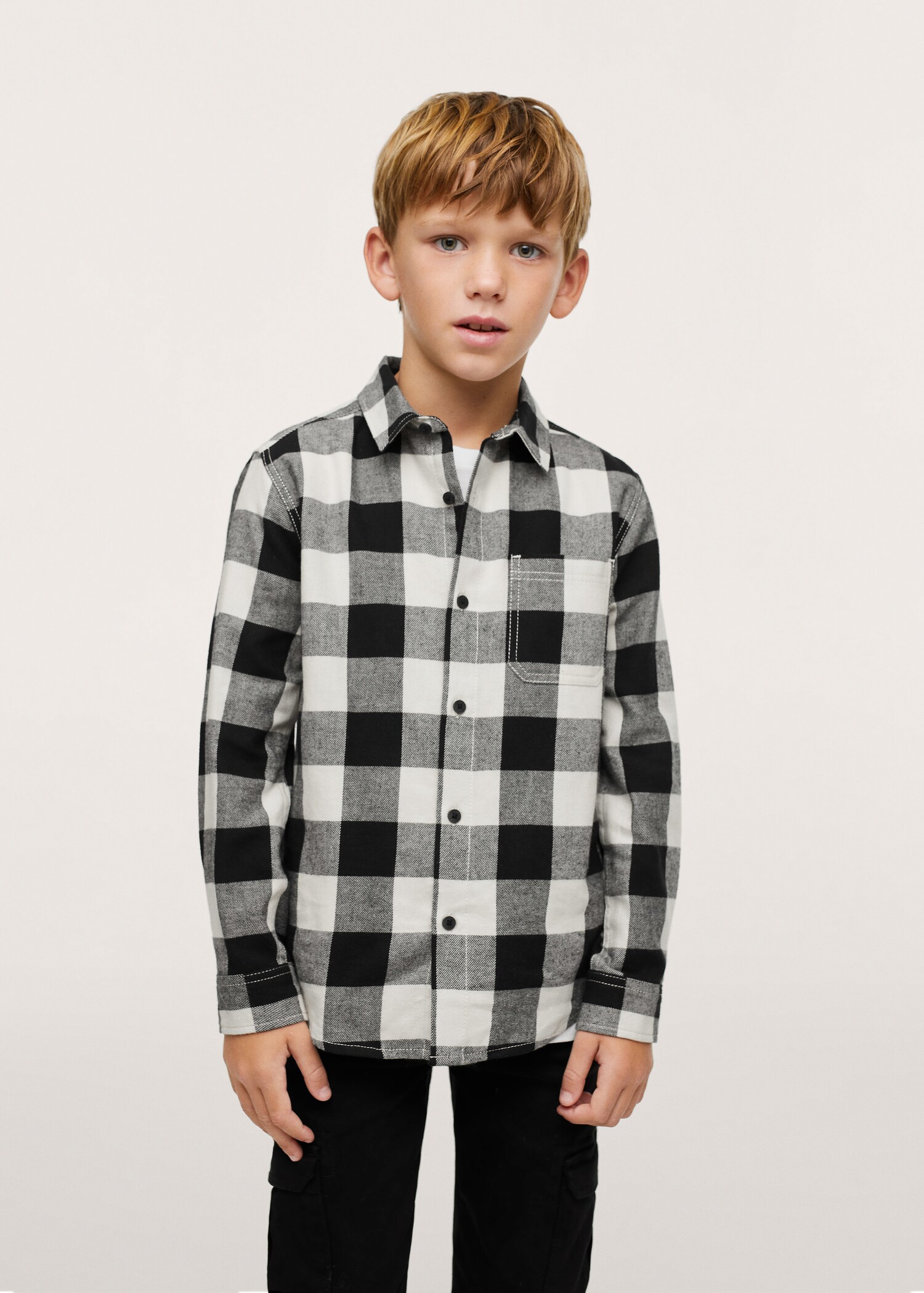 Camisa algodón cuadros - Plano general
