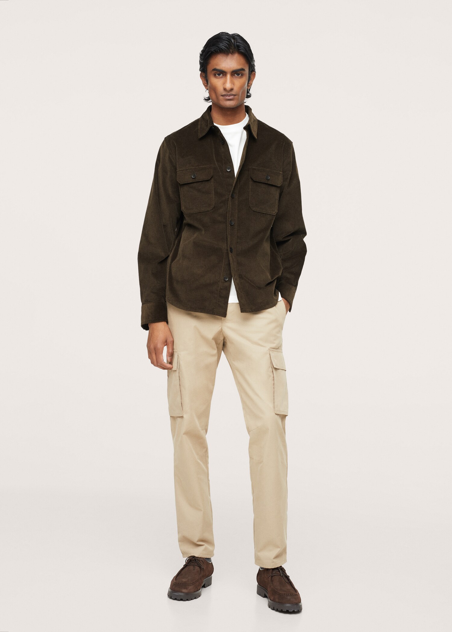 Corduroy pockets overshirt  - General plane