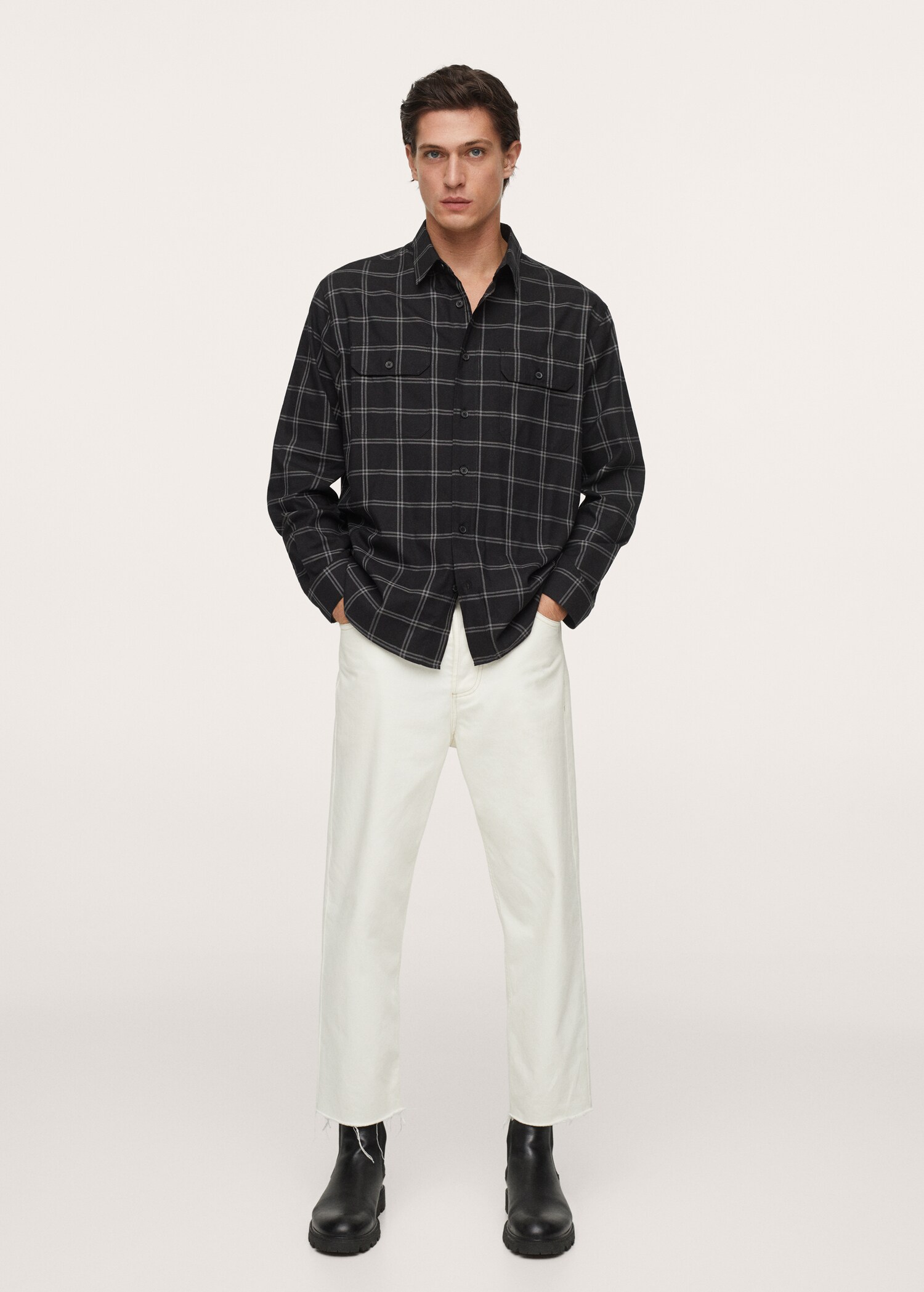 Camisa algodón lyocell cuadros - Plano general
