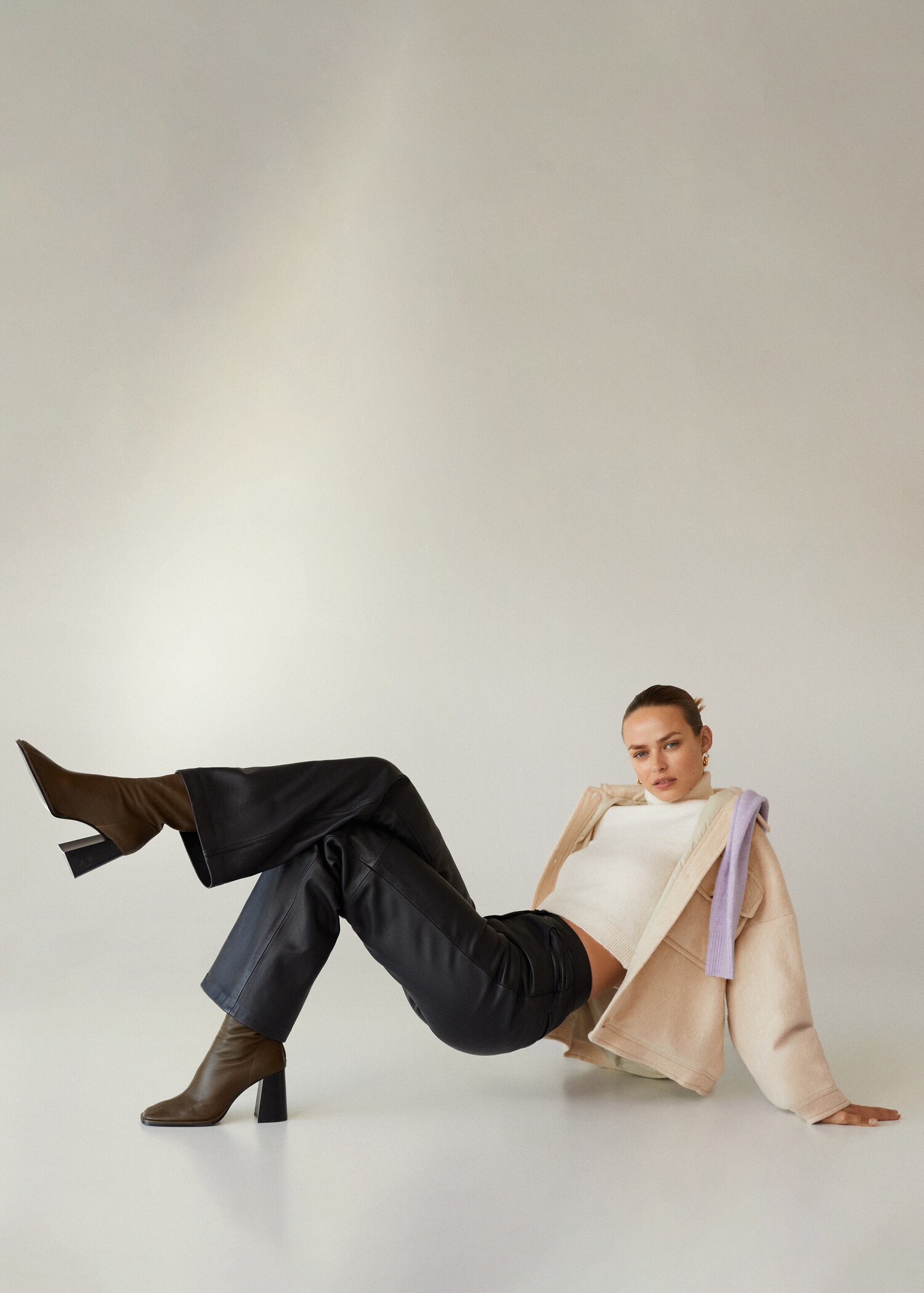 Heeled leather ankle boot Women MANGO OUTLET USA