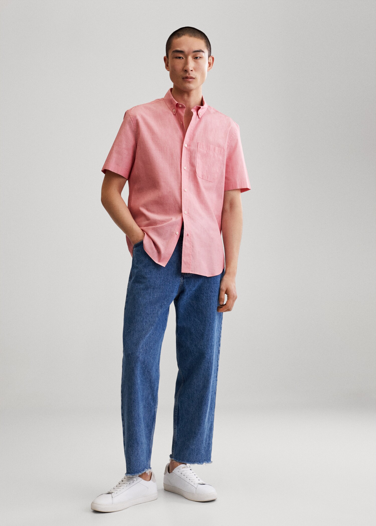 Chemise coton manches courtes - Plan général