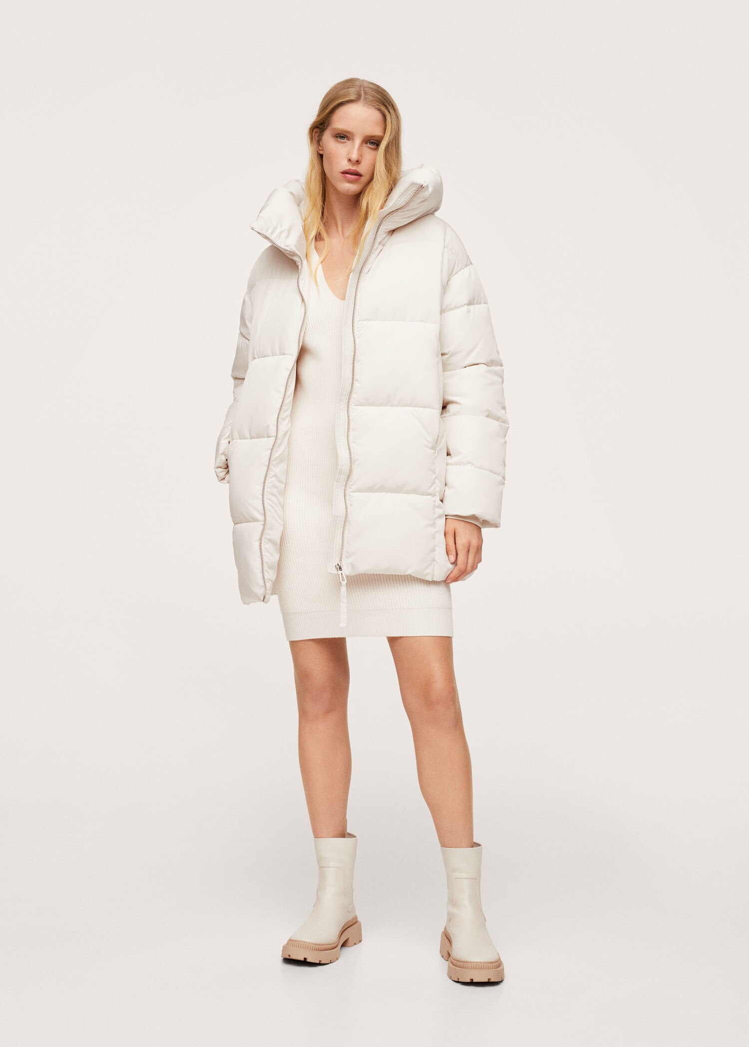 Hood quilted coat - General plane
