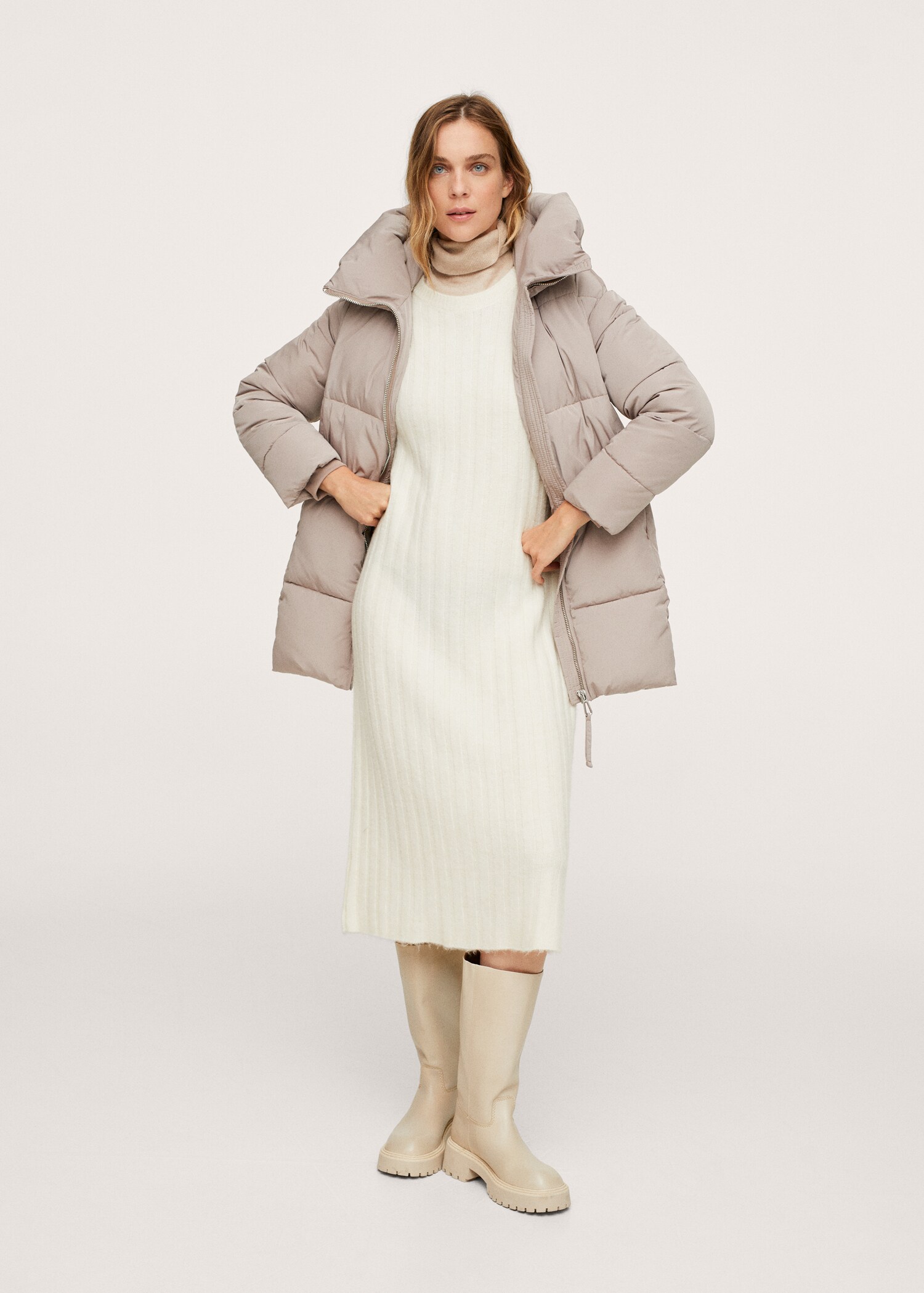 Hood quilted coat - General plane