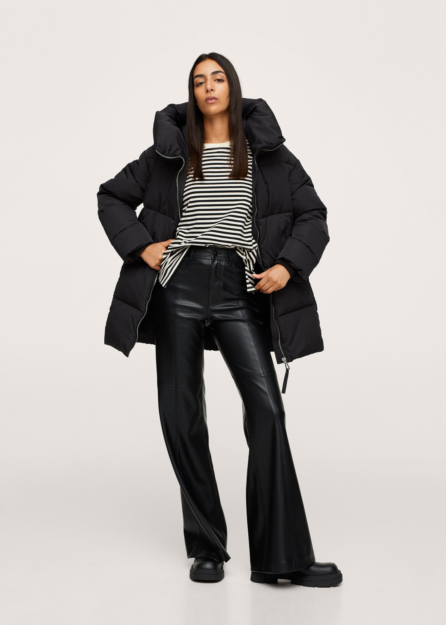 Hood quilted coat - General plane