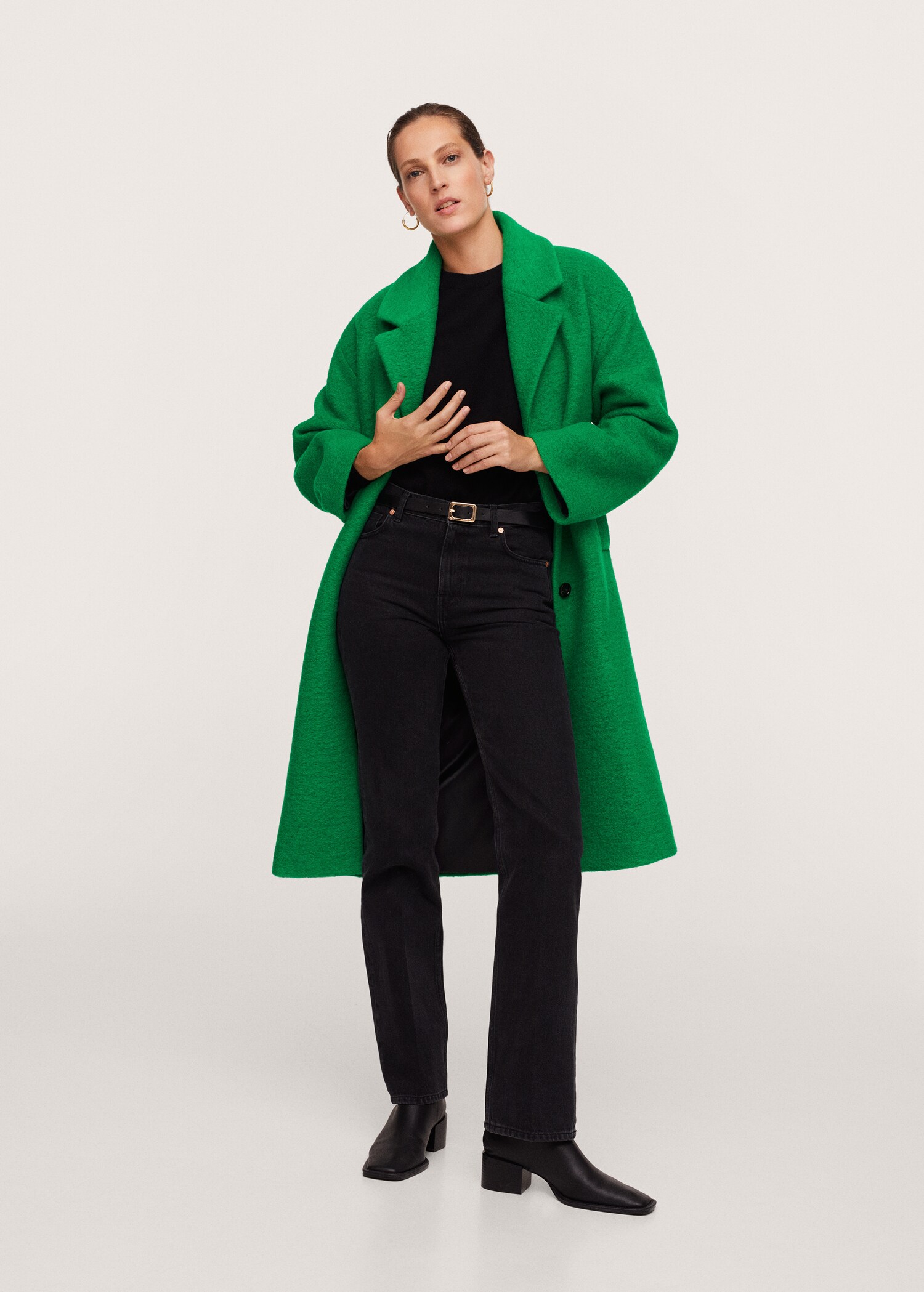 Abrigo lana oversize - Plano general