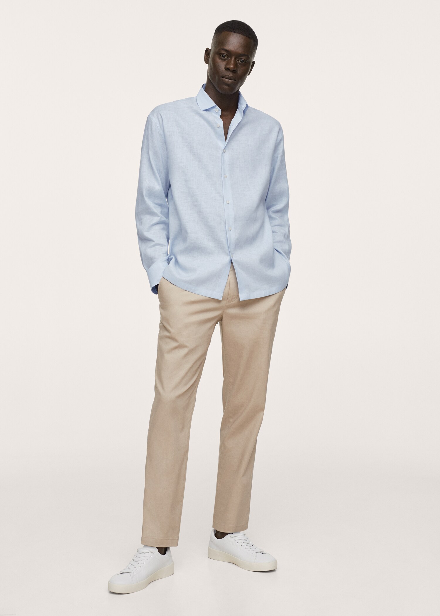 Regular-fit technical linen shirt - General plane