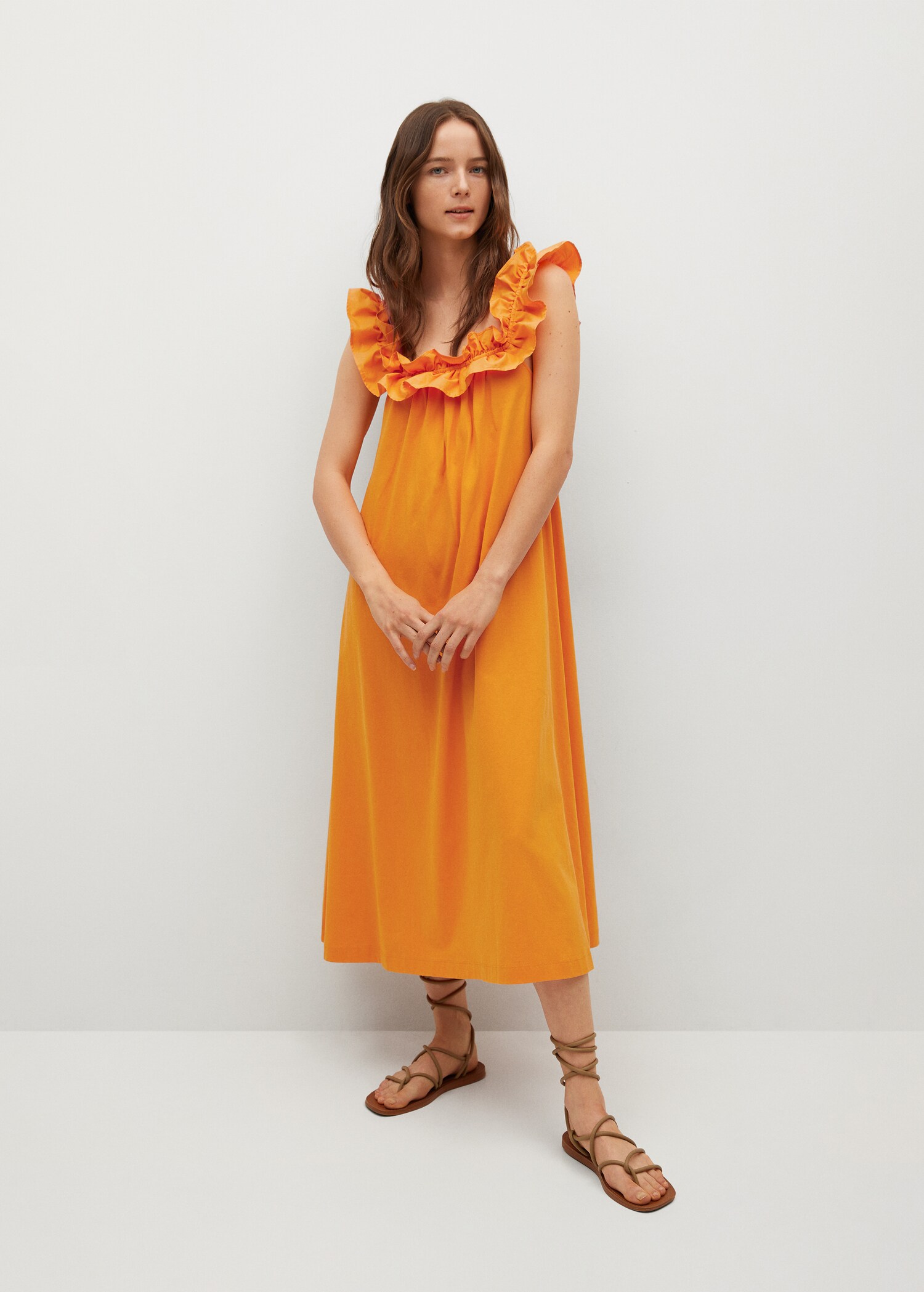 Frill cotton dress - General plane