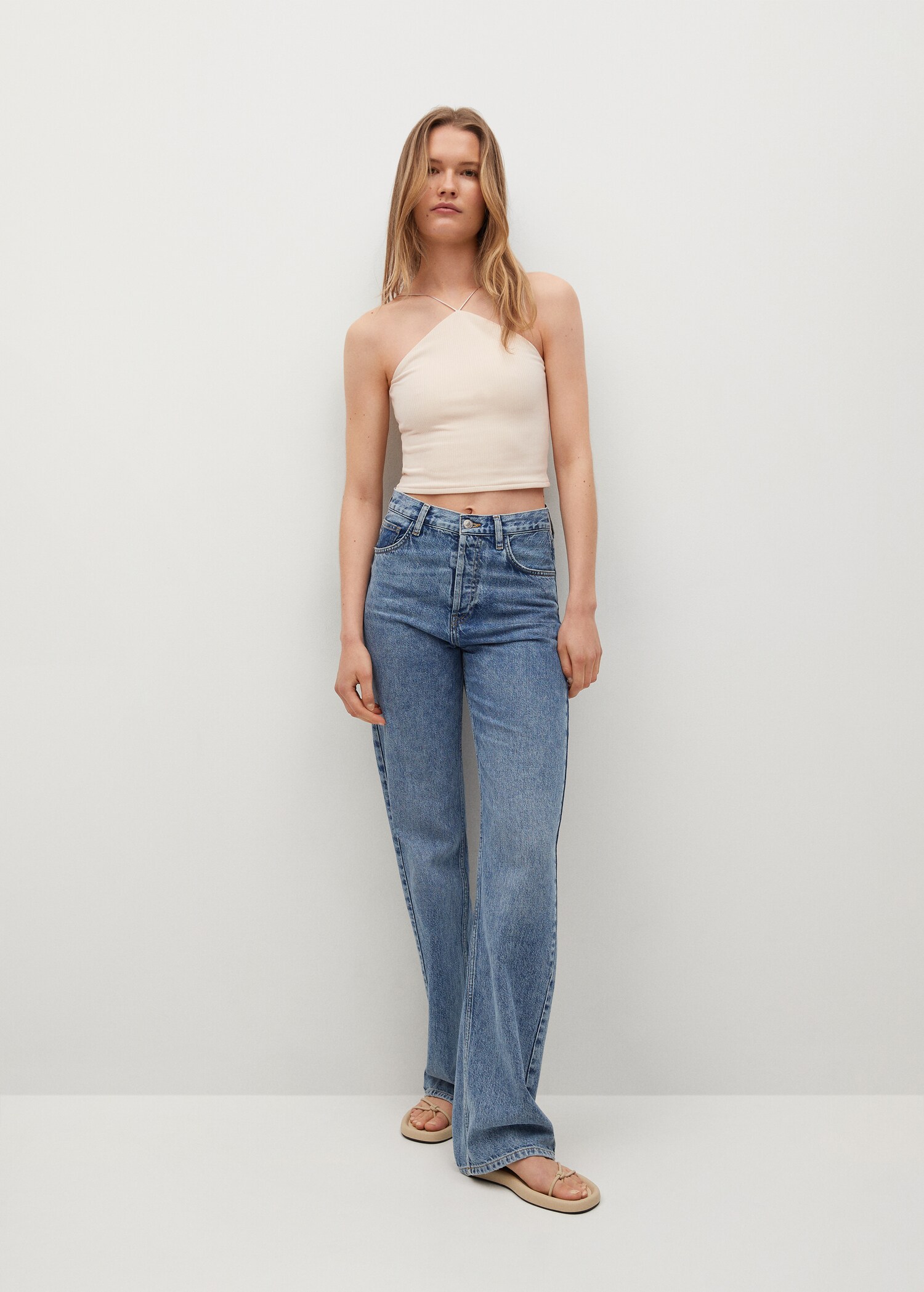 Žebrované crop top - Celkový náhled