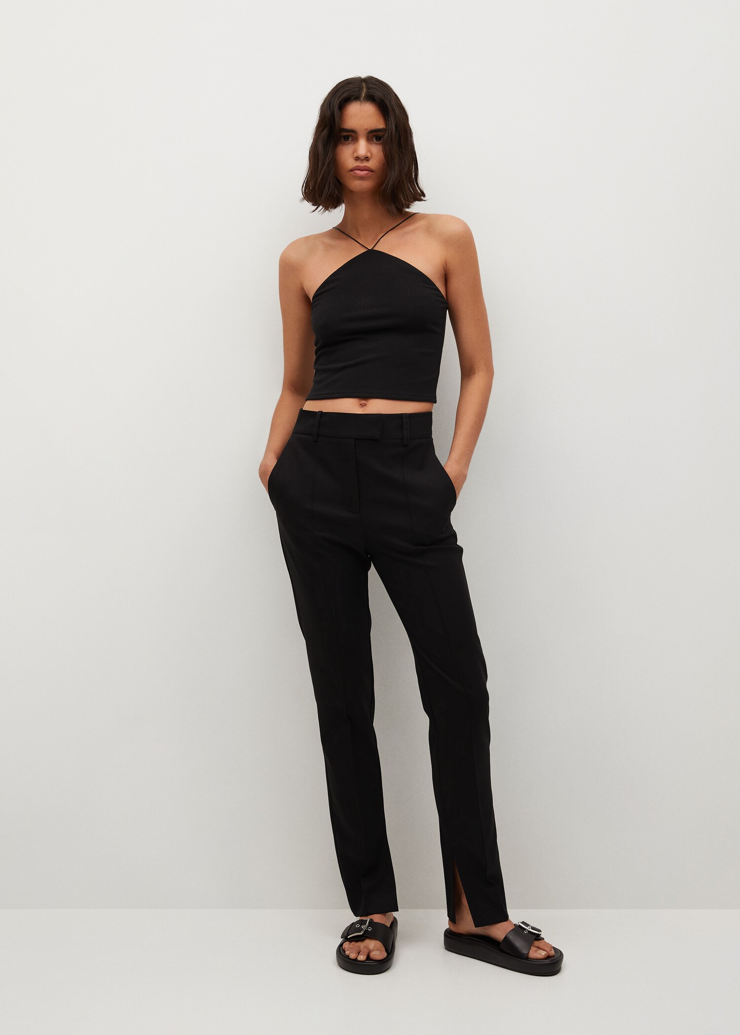 Žebrované crop top - Celkový náhled