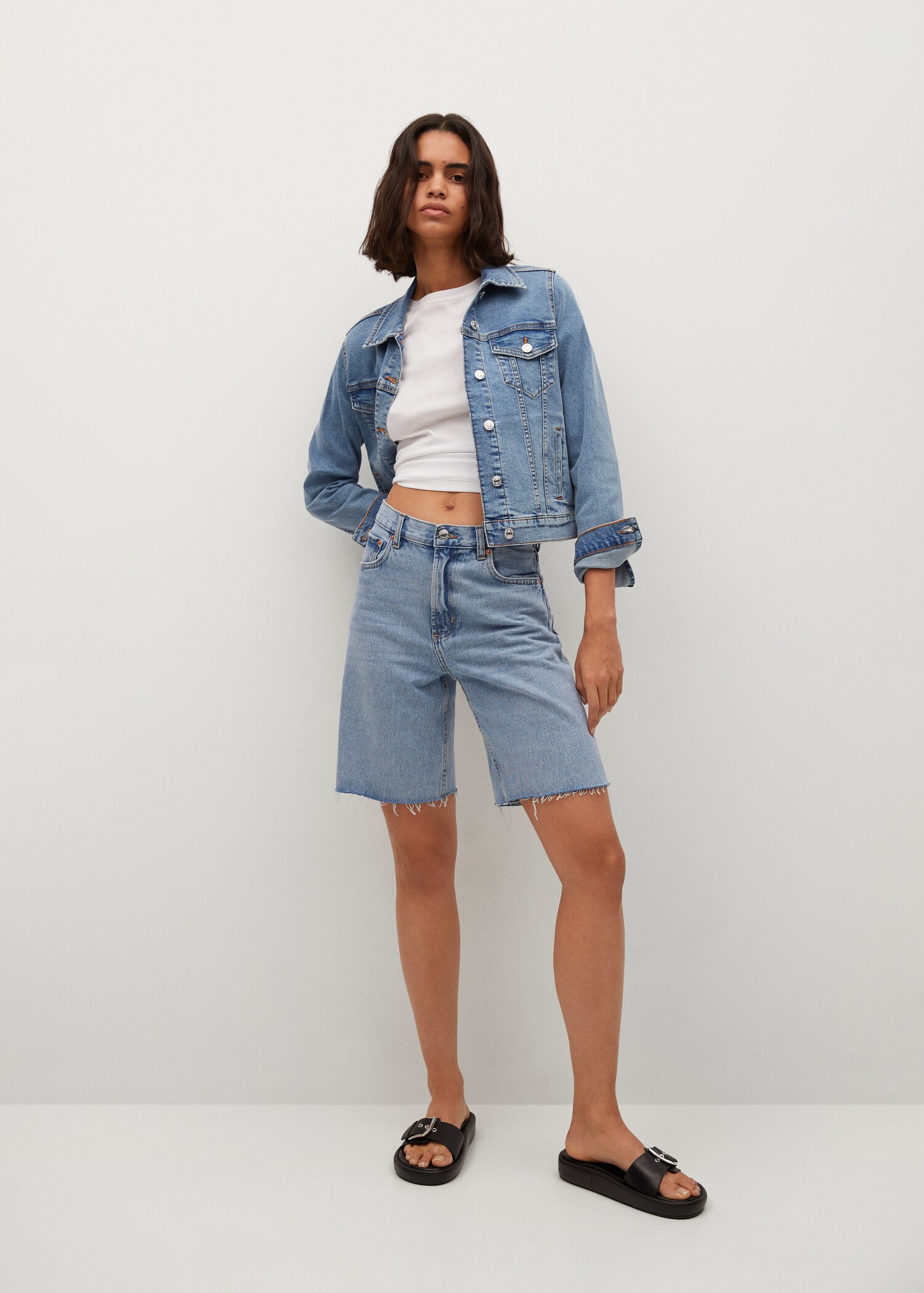 Cotton denim jacket - General plane