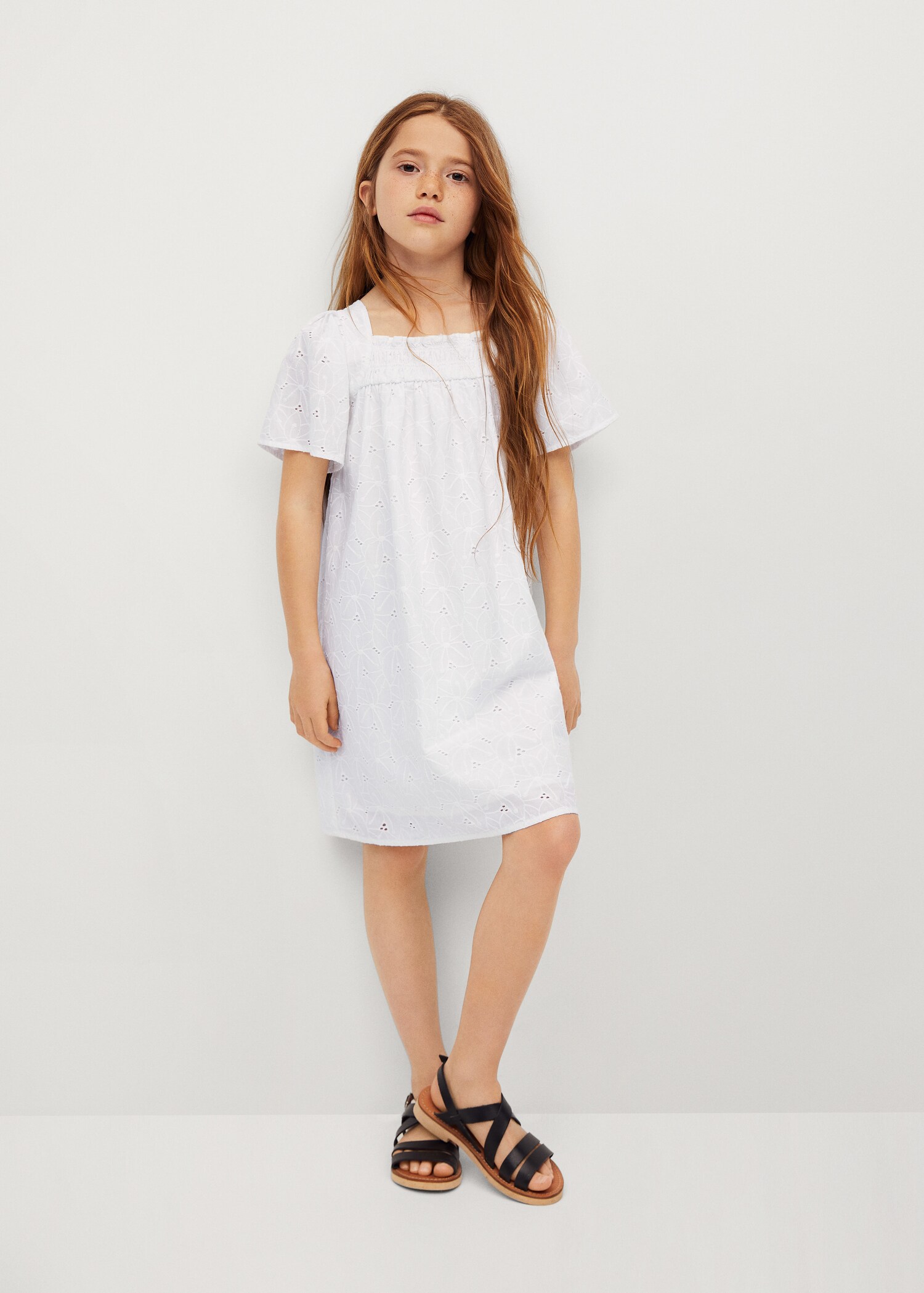 Vestido algodón bordado suizo - Plano general