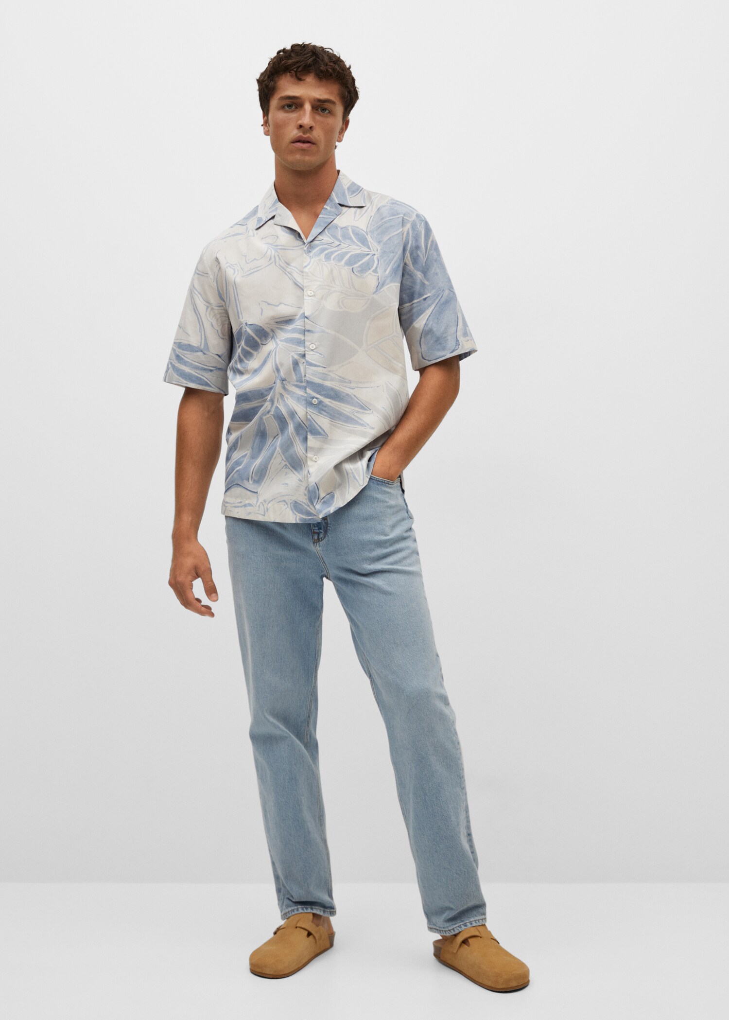 Camisa regular fit algodón estampada - Plano general