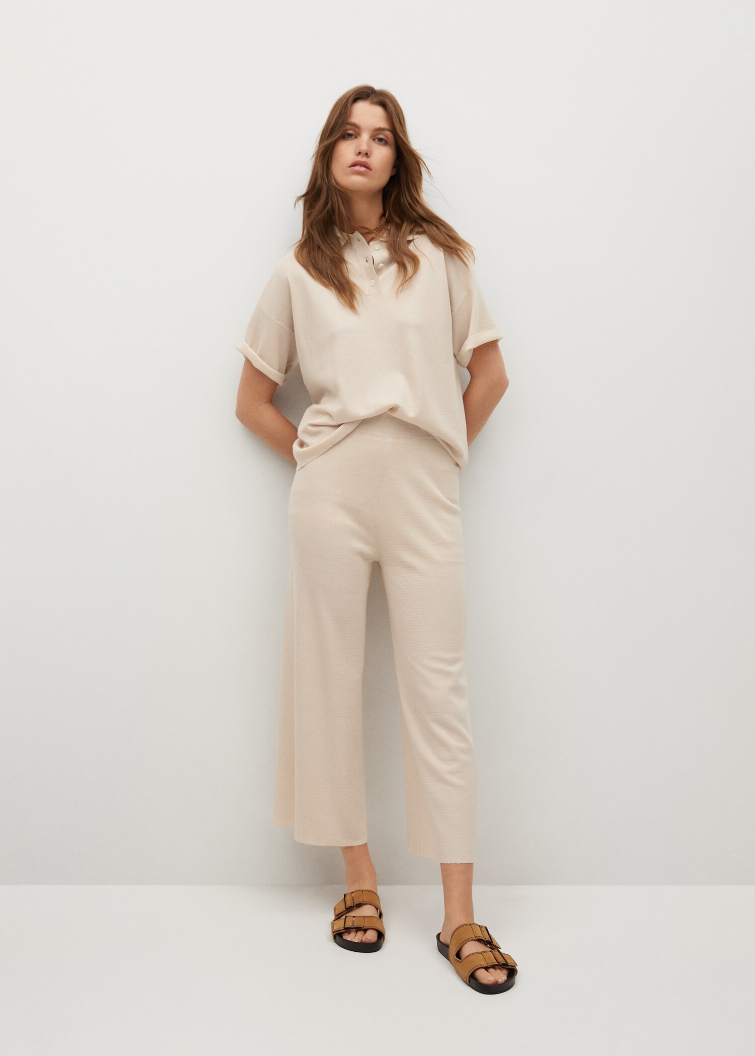Úpletové kalhoty culottes - Celkový náhled