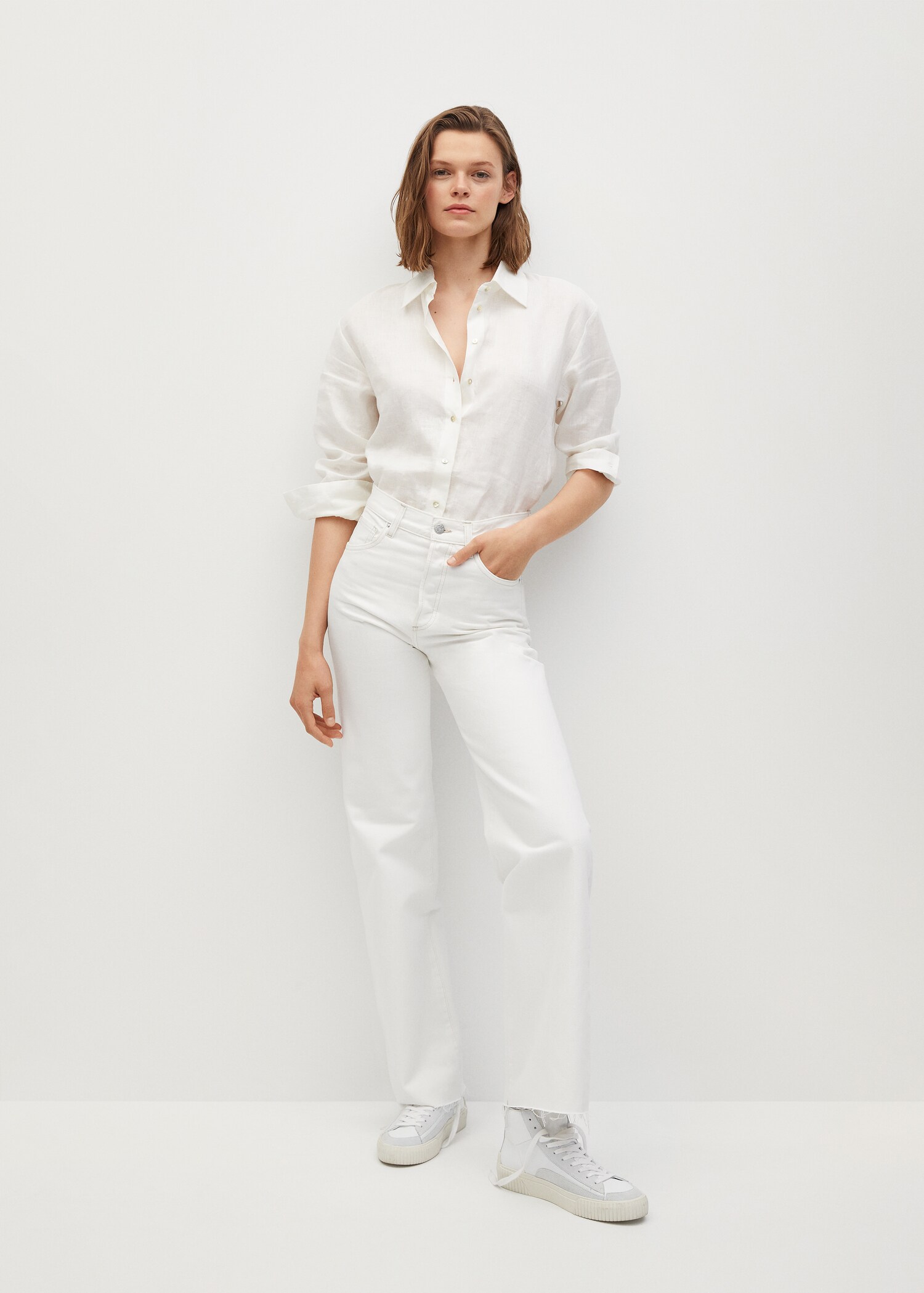 Jeans wideleg tiro alto - Plano general