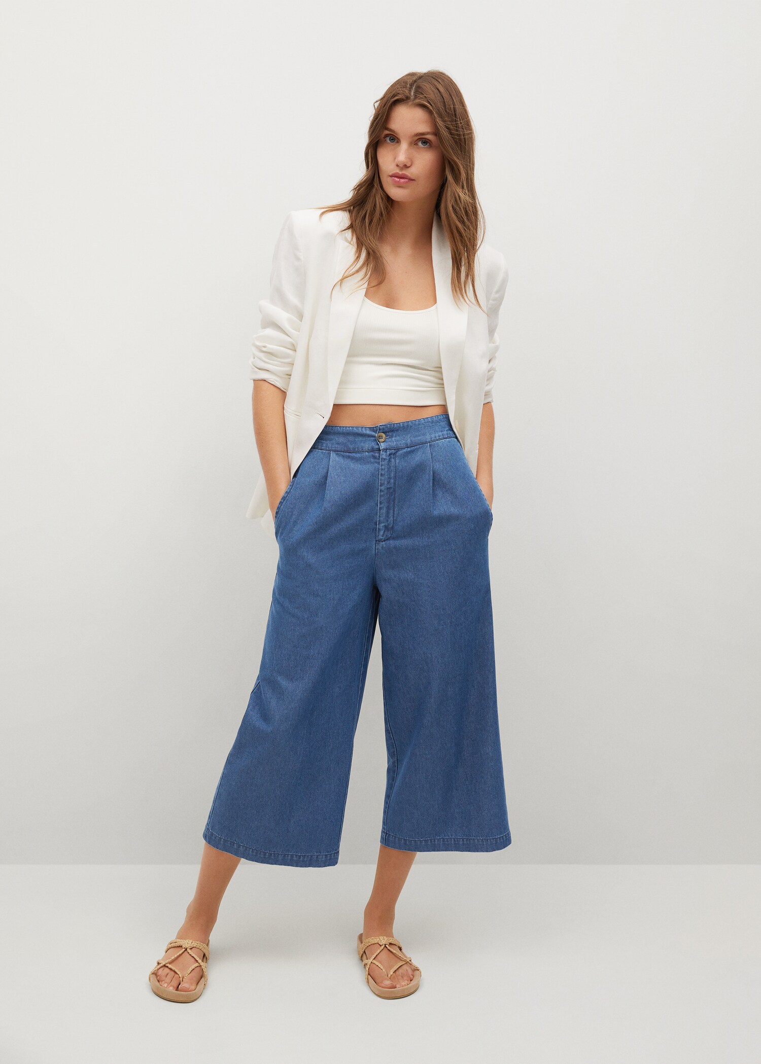 Pantalón culotte pinzas - Plano general