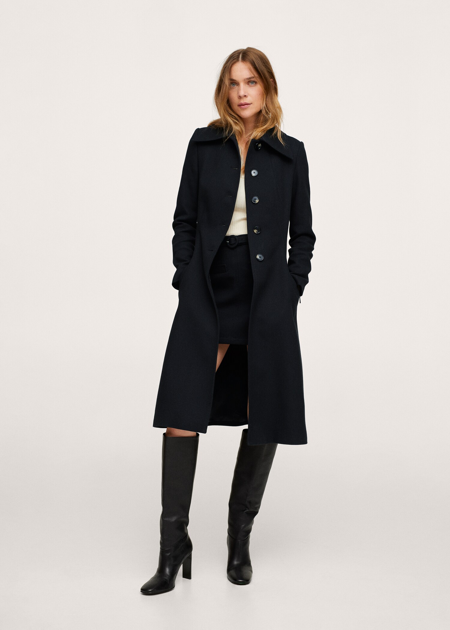 Buttoned cotton coat - Woman | MANGO OUTLET USA